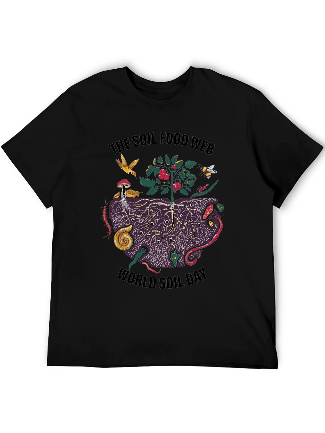 Black Soil Food Web T-Shirt - World Soil Day view 5
