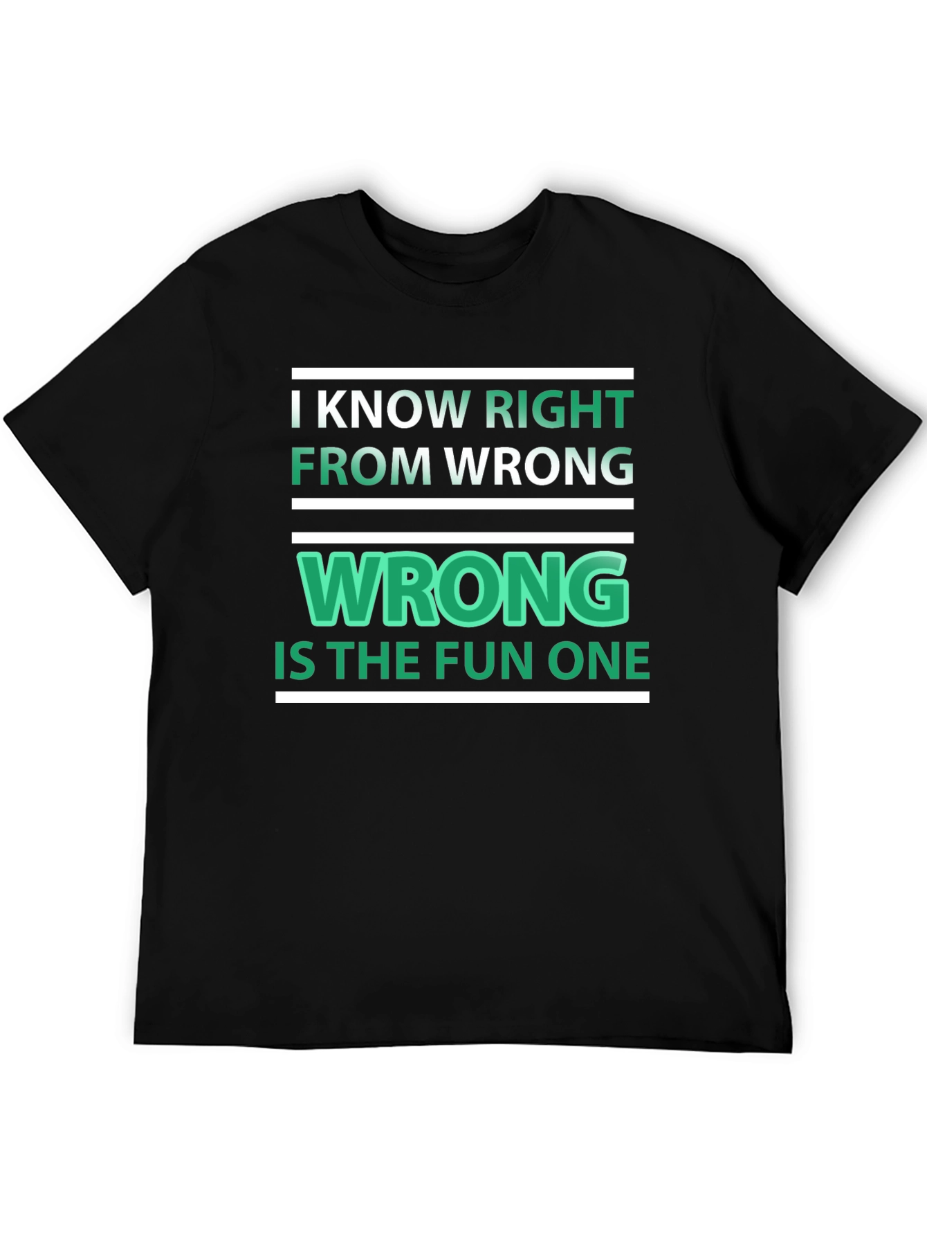 Black Funny "Wrong is the Fun One" Graphic Tee view 5