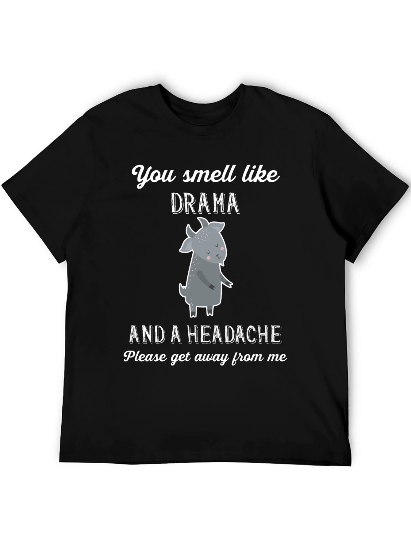 Black Drama Goat T-Shirt - You Smell Like Drama view 5