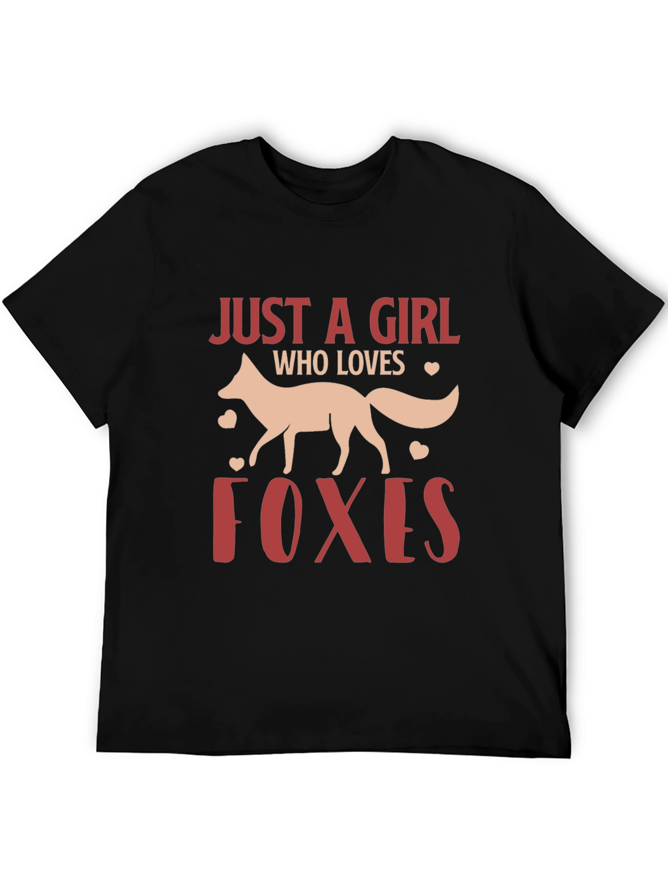 Black Just A Girl Who Loves Foxes T-Shirt view 5