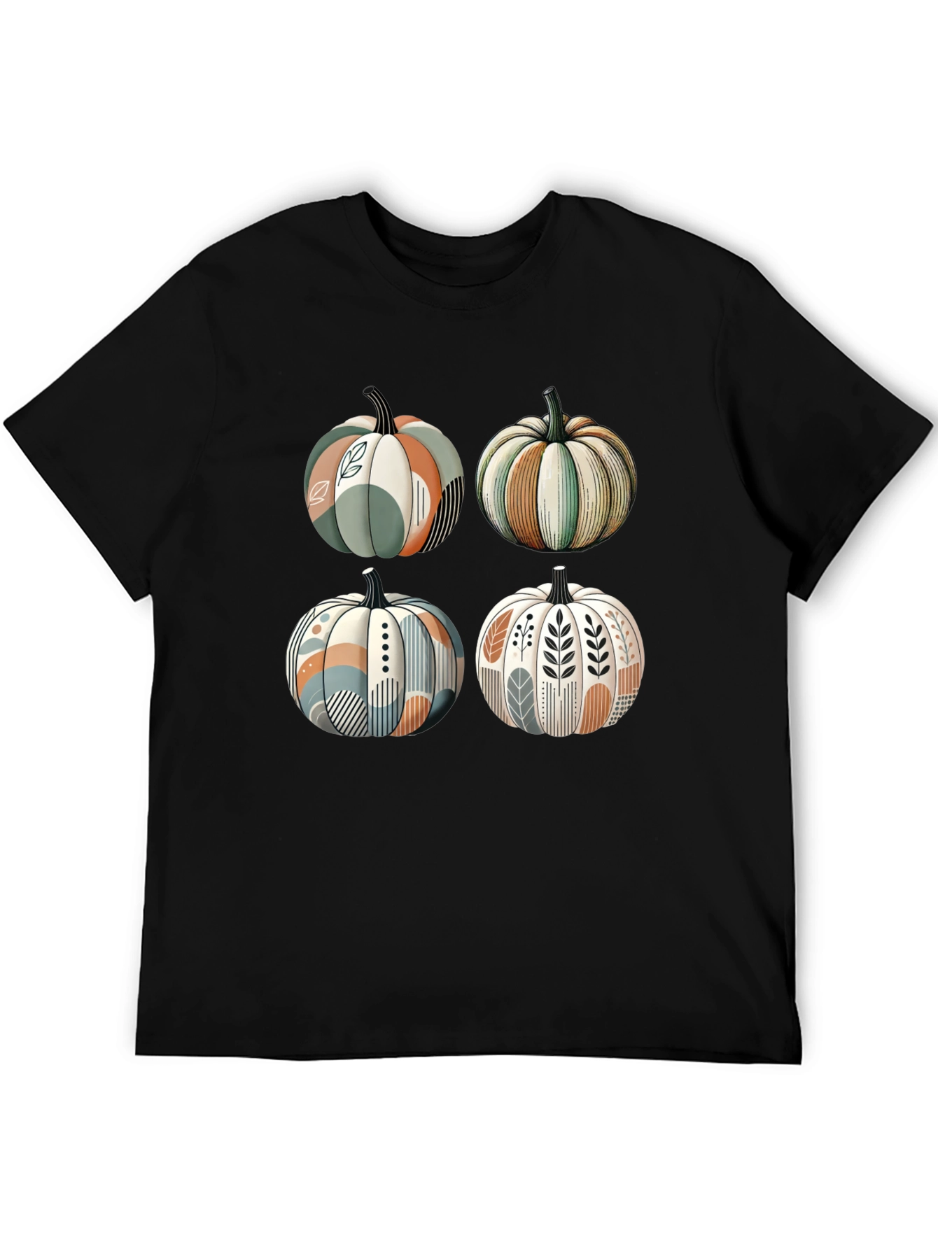 Black Trendy Pumpkin Patch T-Shirt view 5