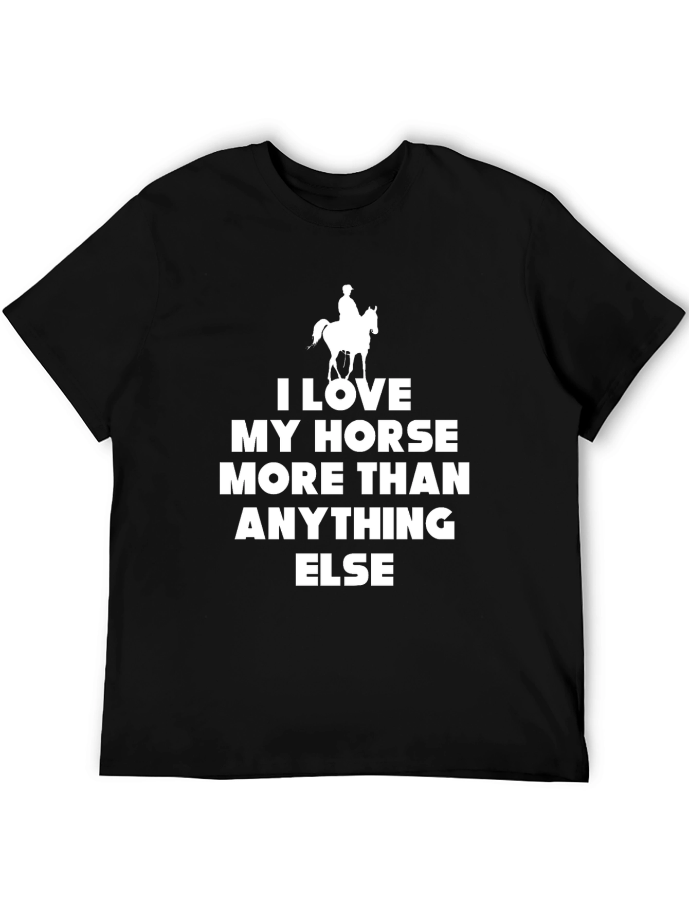Black I Love My Horse T-Shirt - Equestrian Gift view 5