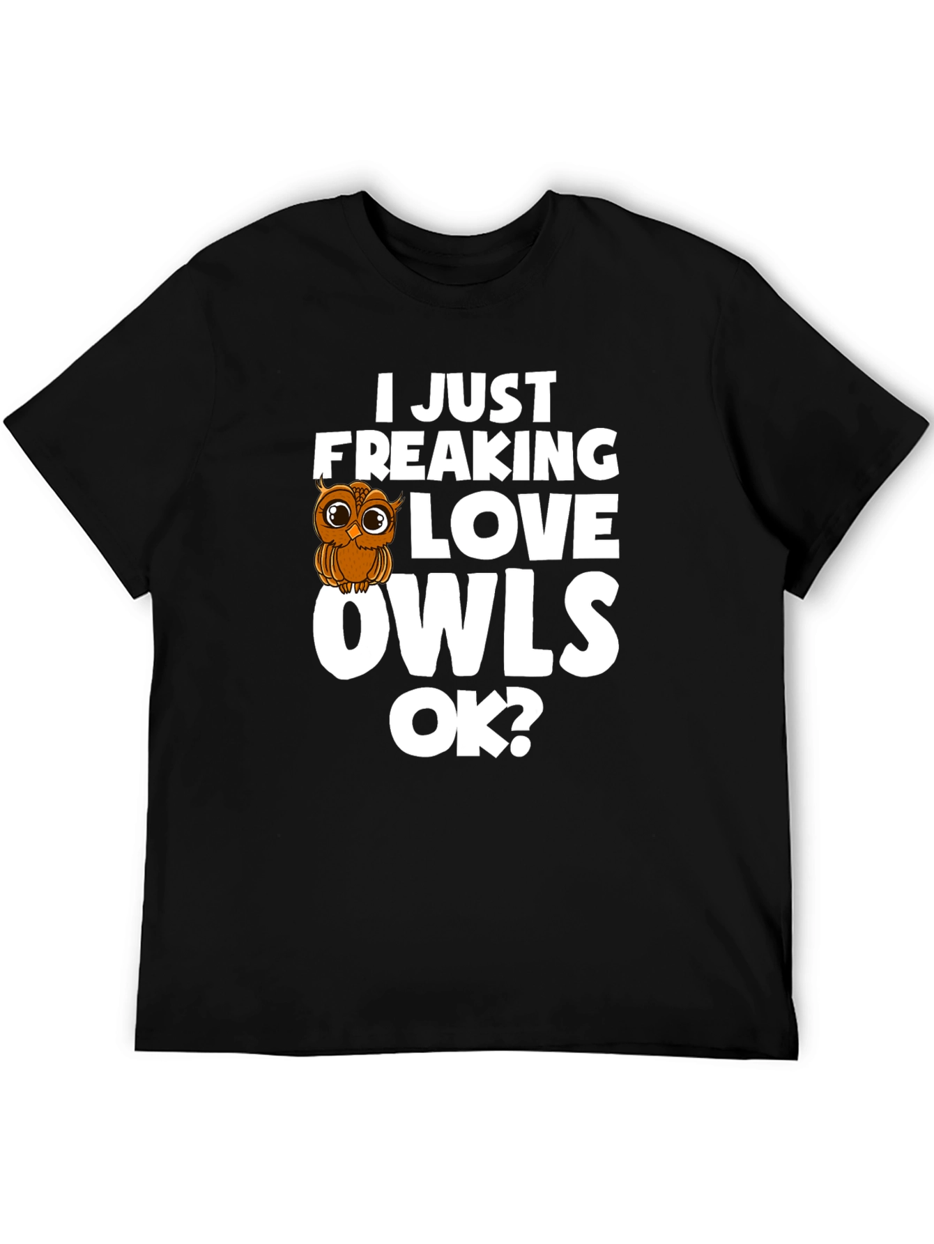 Black I Love Owls T-Shirt - Cute Owl Graphic Tee view 5