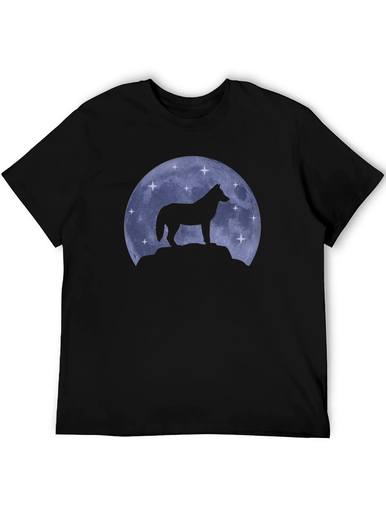 Black Wolf Moon Silhouette T-Shirt view 5