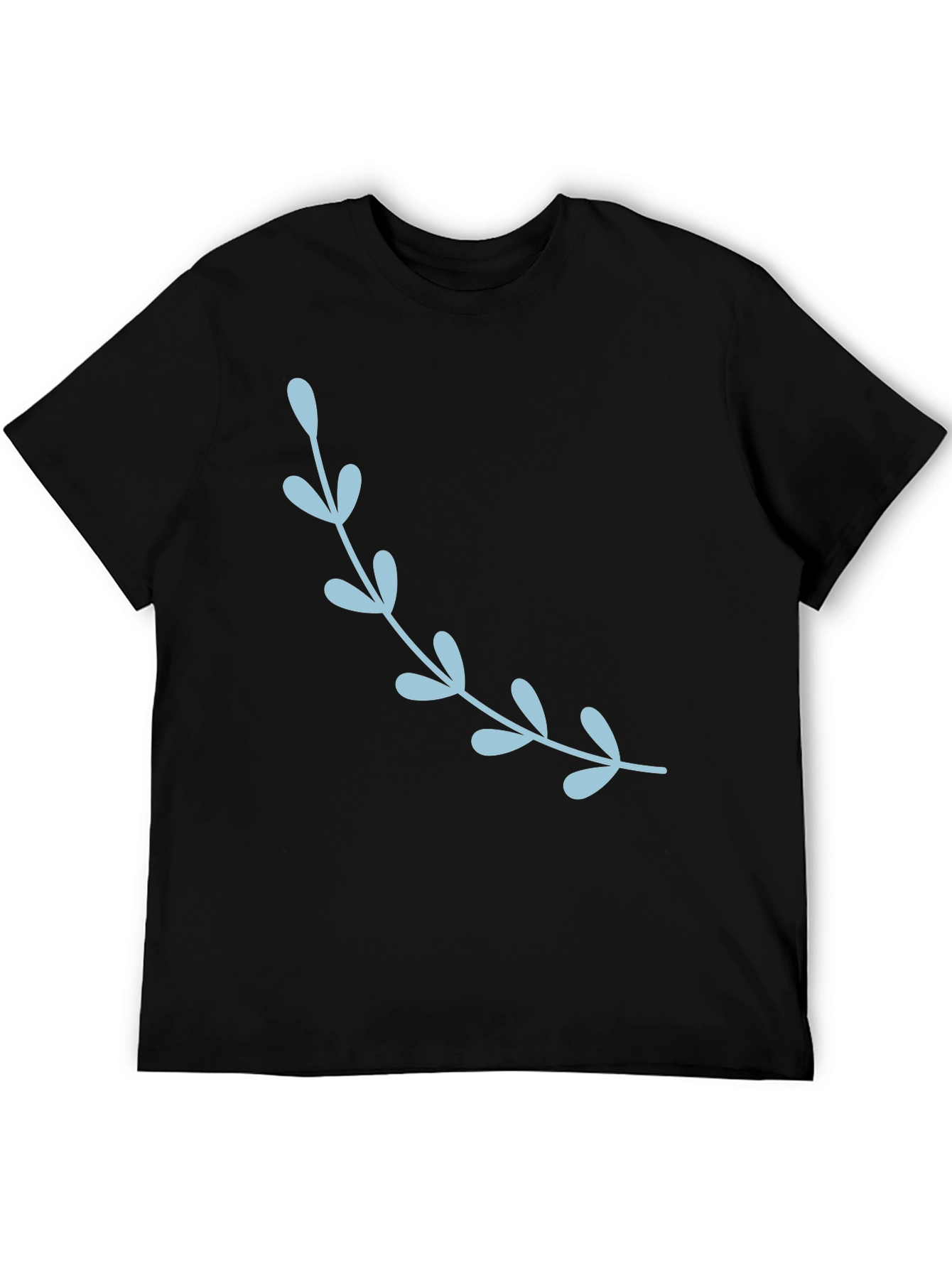 Black Stylish Black T-Shirt with Floral Accent view 5