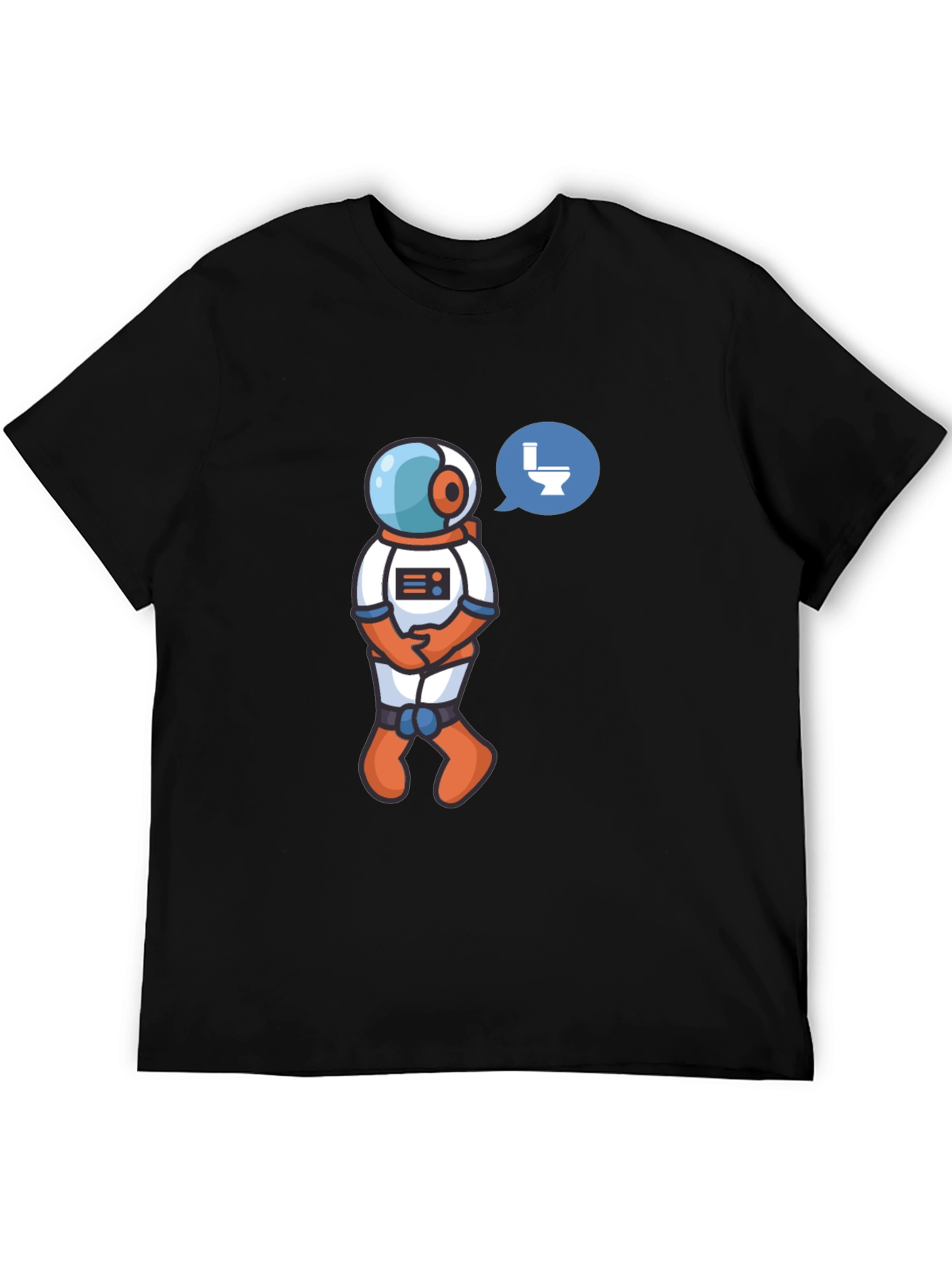 Black Astronaut Toilet Humor T-Shirt - Black view 5