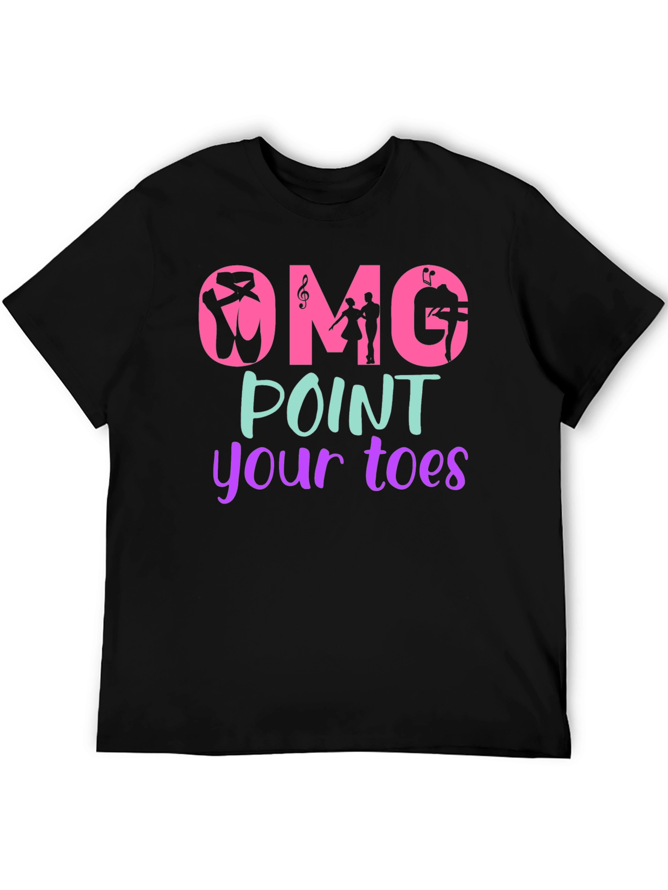 Black OMG Point Your Toes T-Shirt view 5