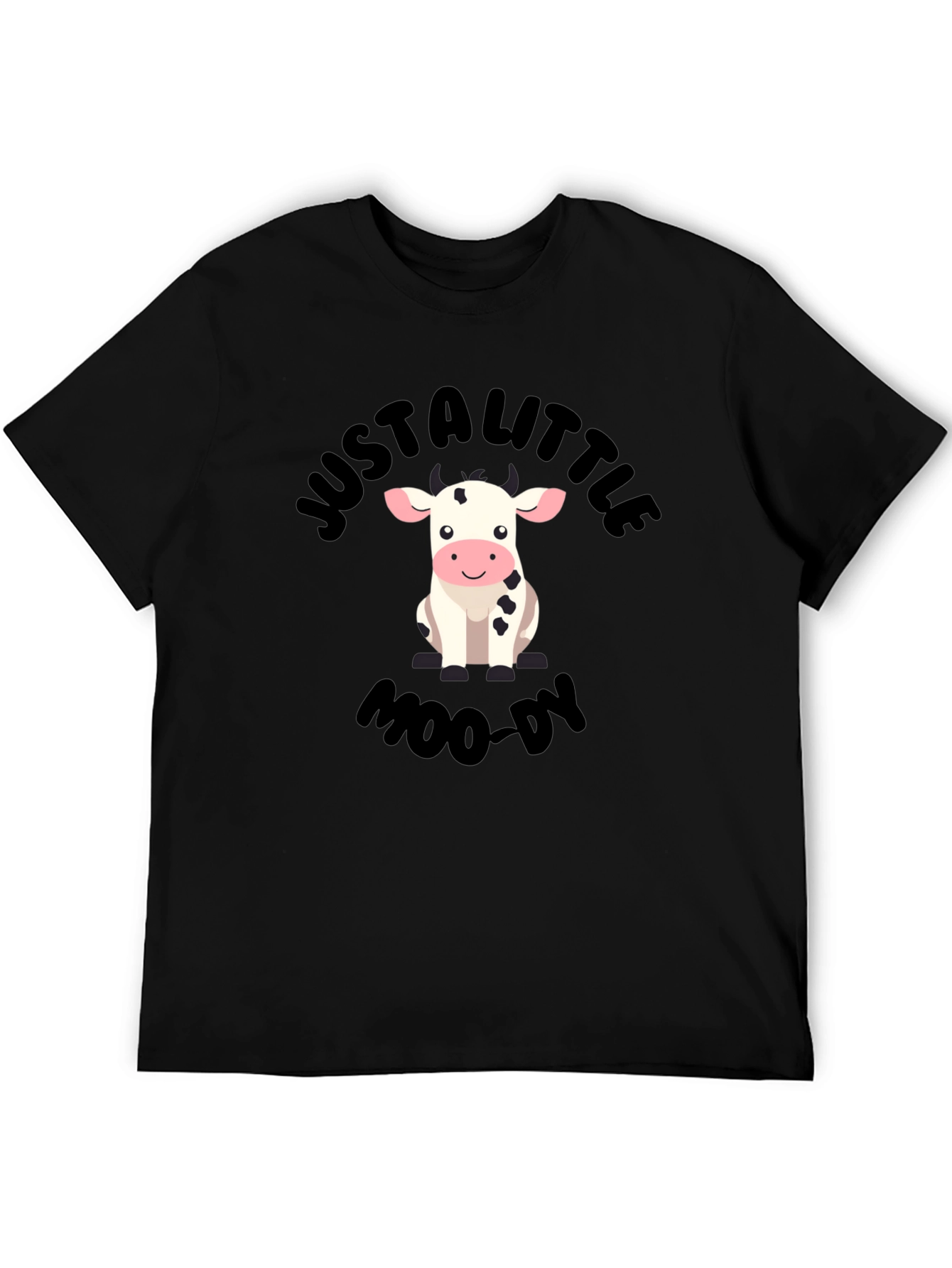 Black Just a Little Moo-dy Graphic T-Shirt view 5