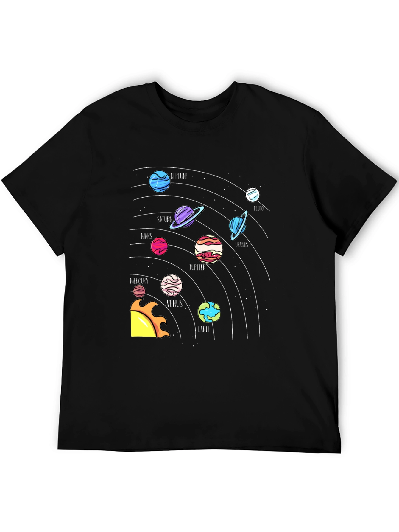 Black Planets Graphic Tee - Black Crew Neck T-Shirt view 5
