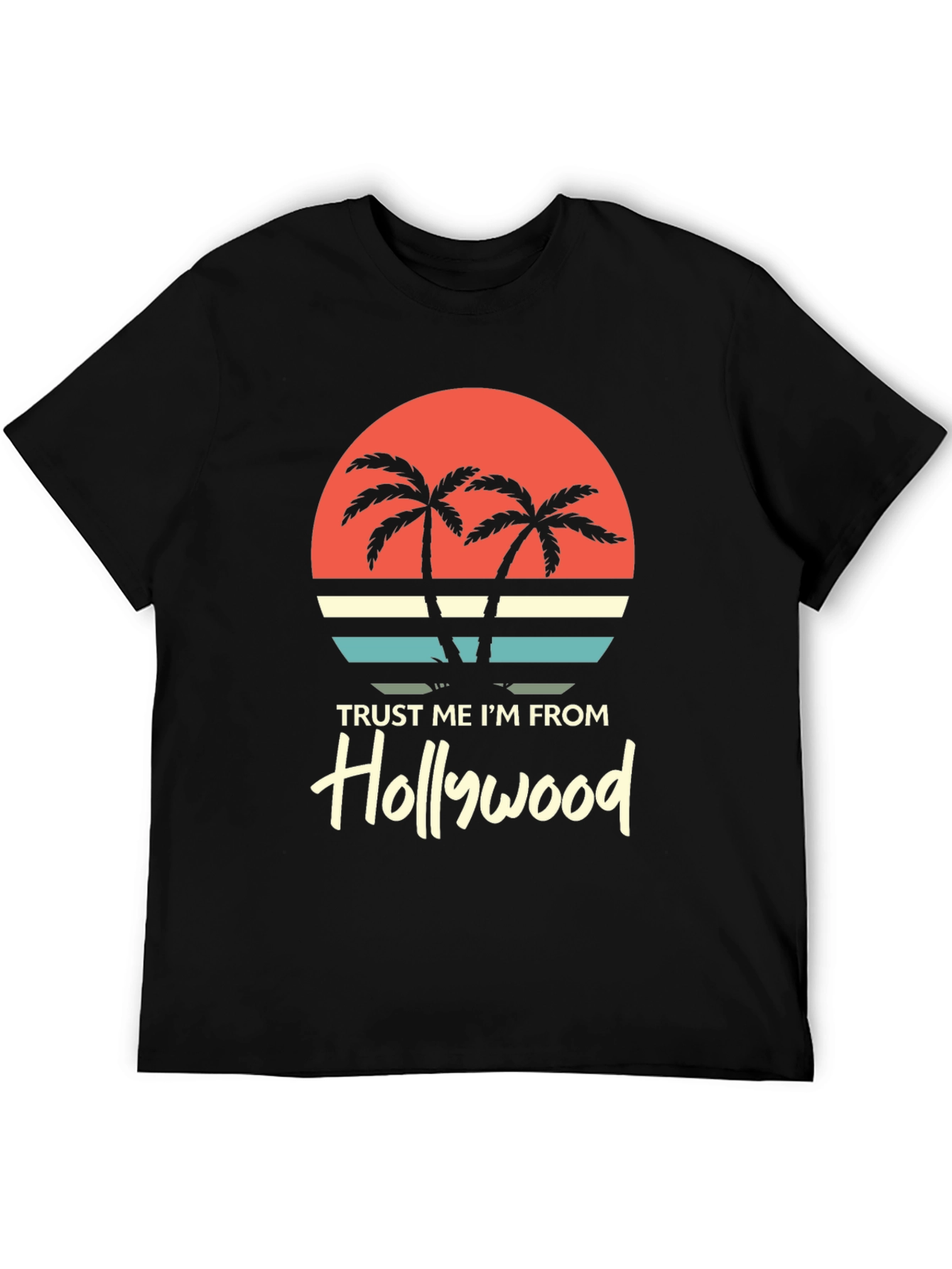 Black Trust Me I'm From Hollywood Graphic Tee view 5