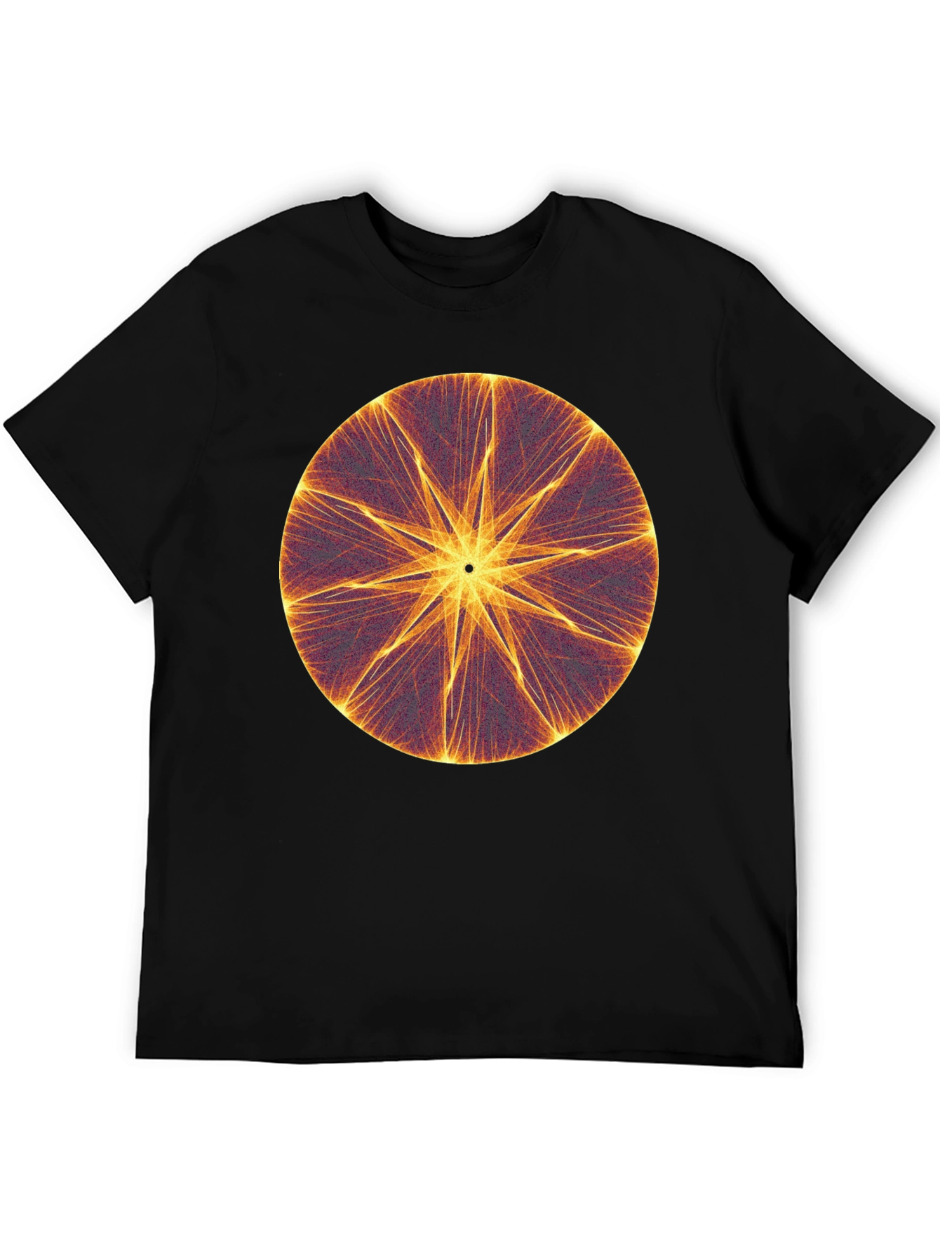 Black Abstract Starburst Graphic Black T-Shirt view 5