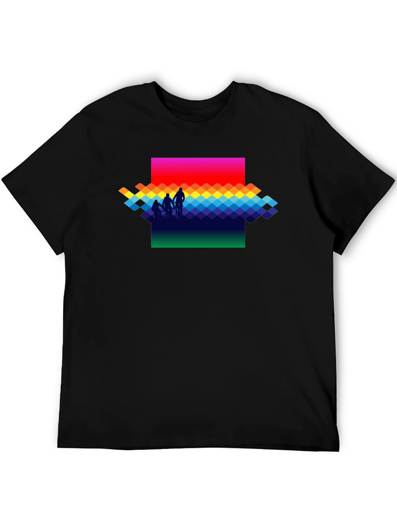 Black Rainbow Pixel Art T-Shirt - Stylish Graphic Tee view 5