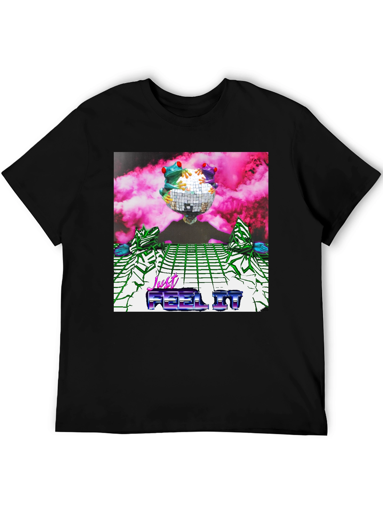 Black Retro Frogs Disco Ball Graphic Tee view 5