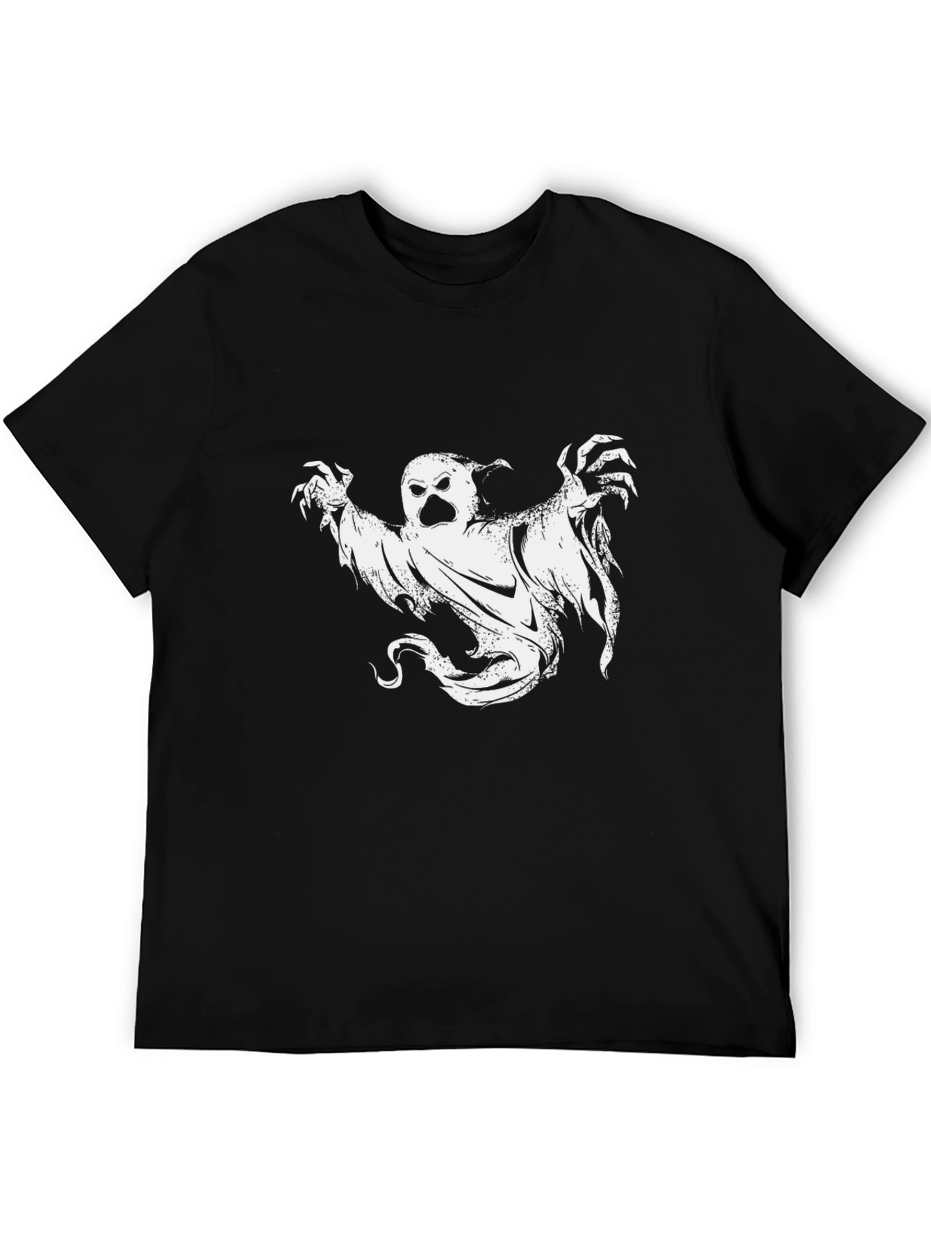Black Spooky Ghost Graphic Tee - Black view 5