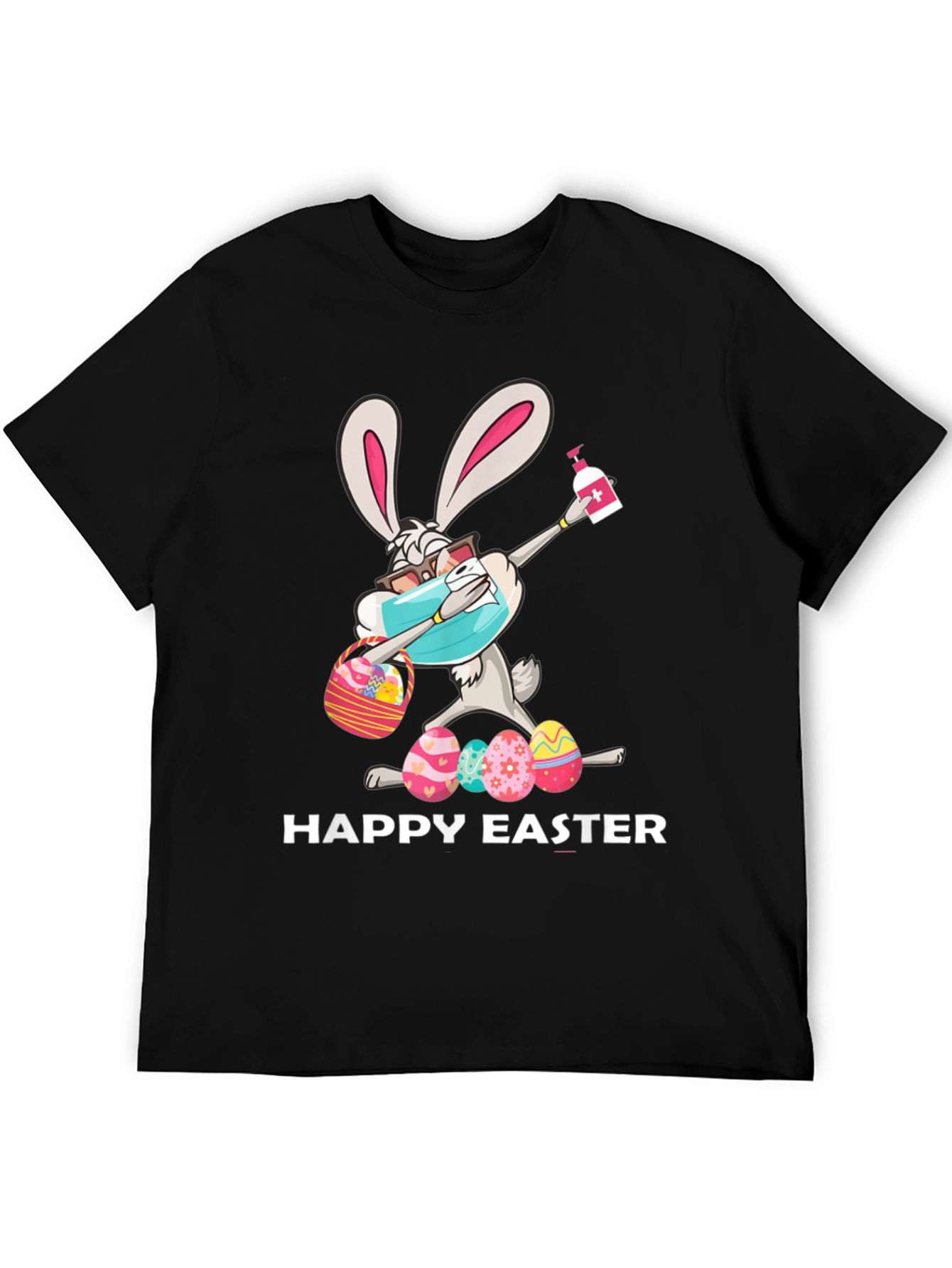 Black Happy Easter Bunny T-Shirt - Quarantine Edition view 5