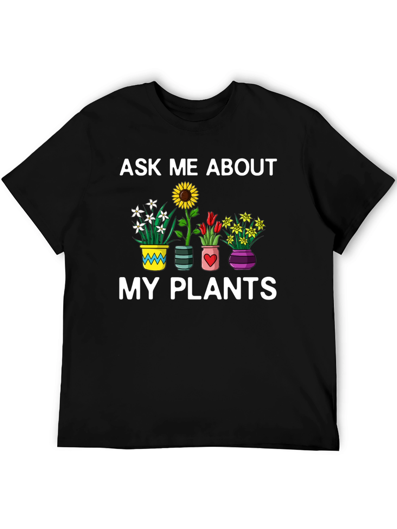 Black Ask Me About My Plants Graphic Tee view 5