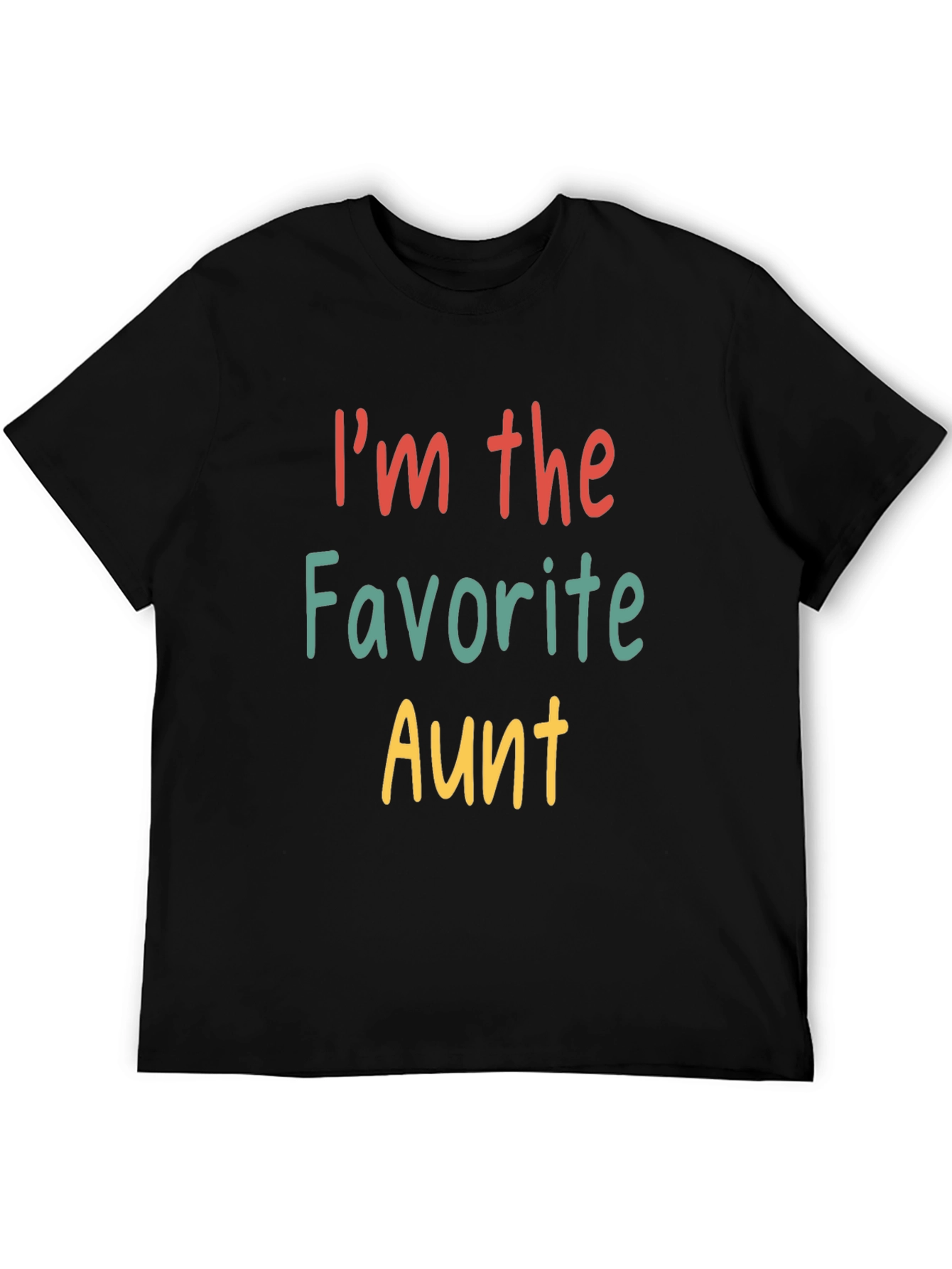 Black Favorite Aunt T-Shirt - Fun Family Tee view 5