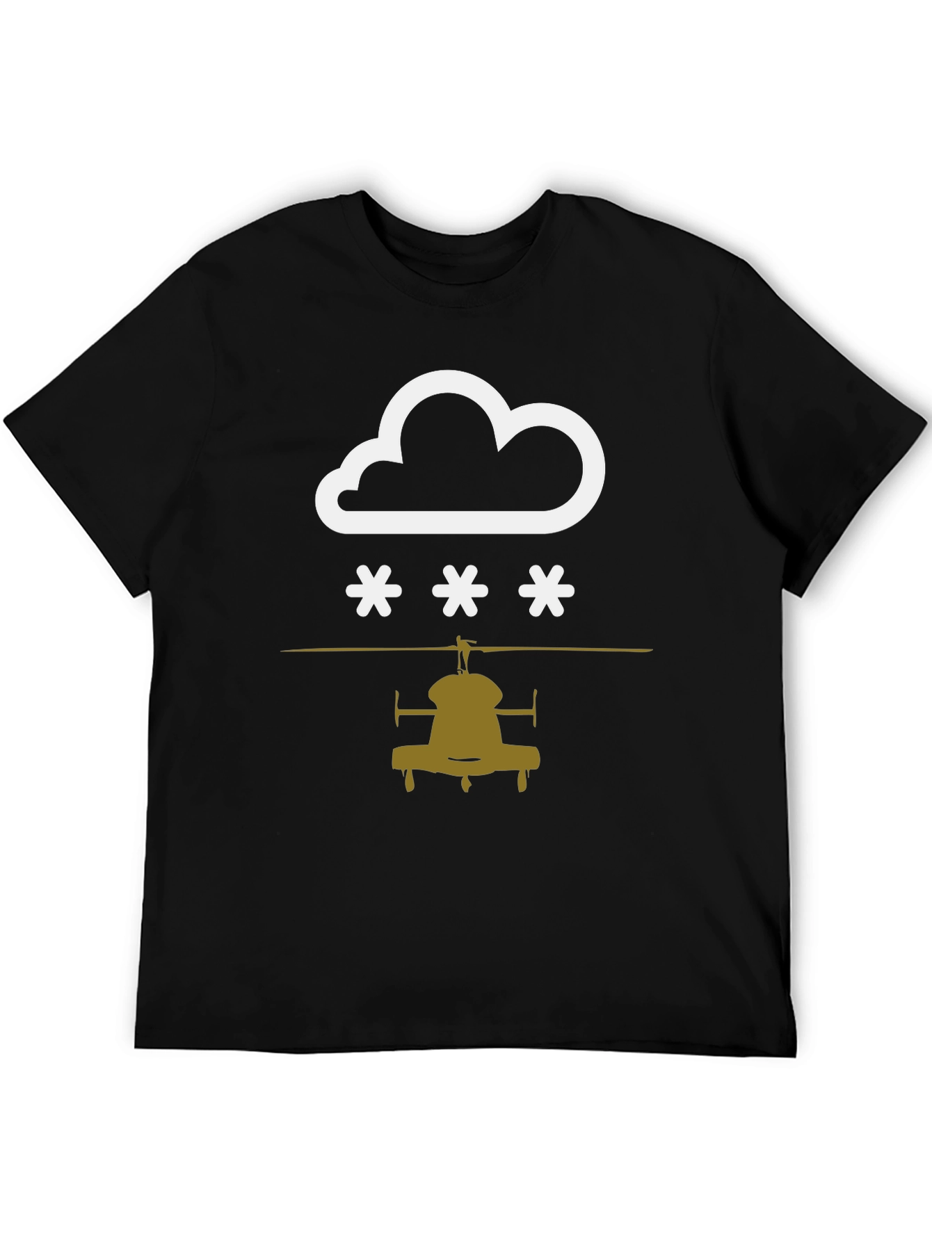Black Cloudy with a Chance of Helicopters T-Shirt view 5