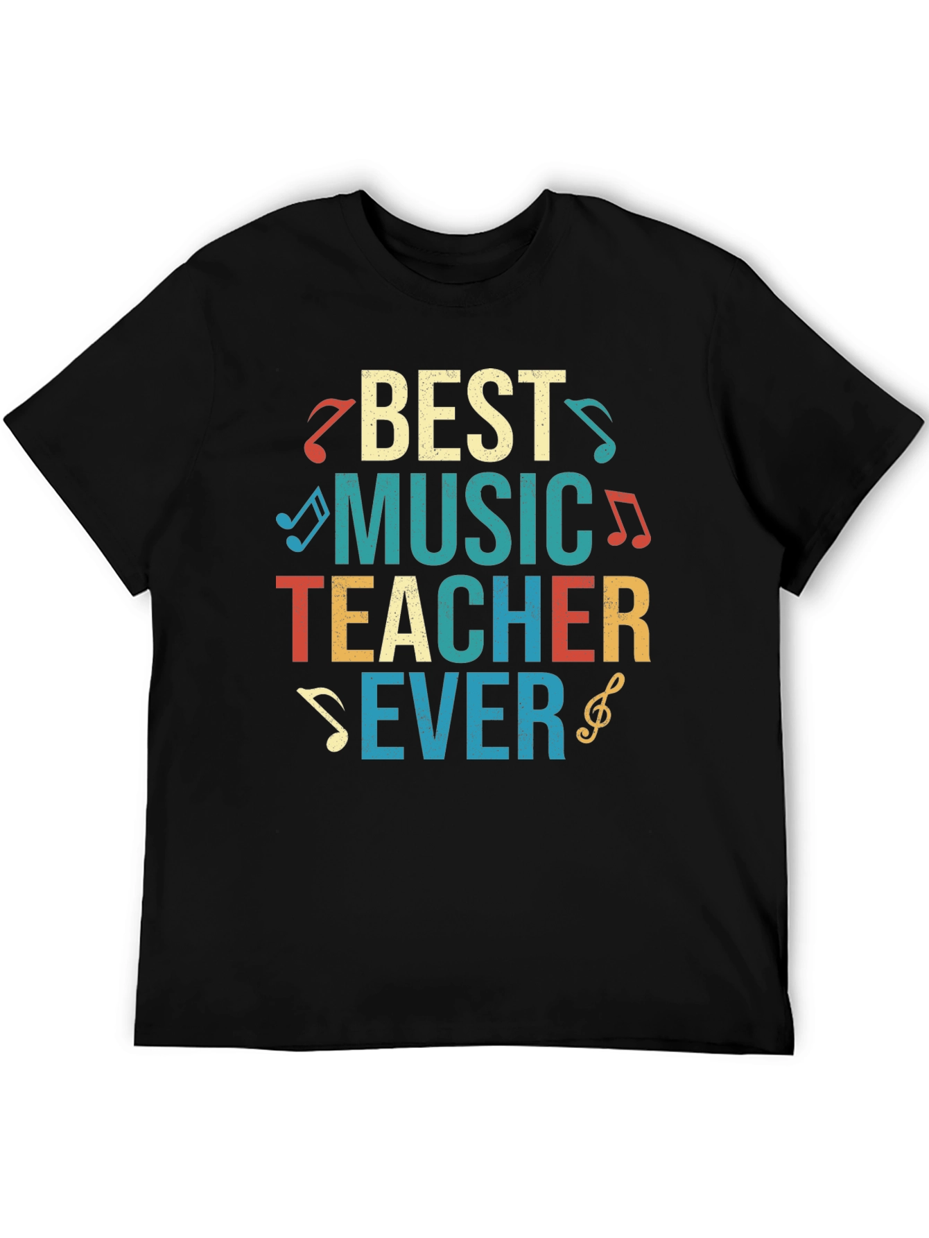 Black Best Music Teacher Ever T-Shirt - Musician Gift view 5