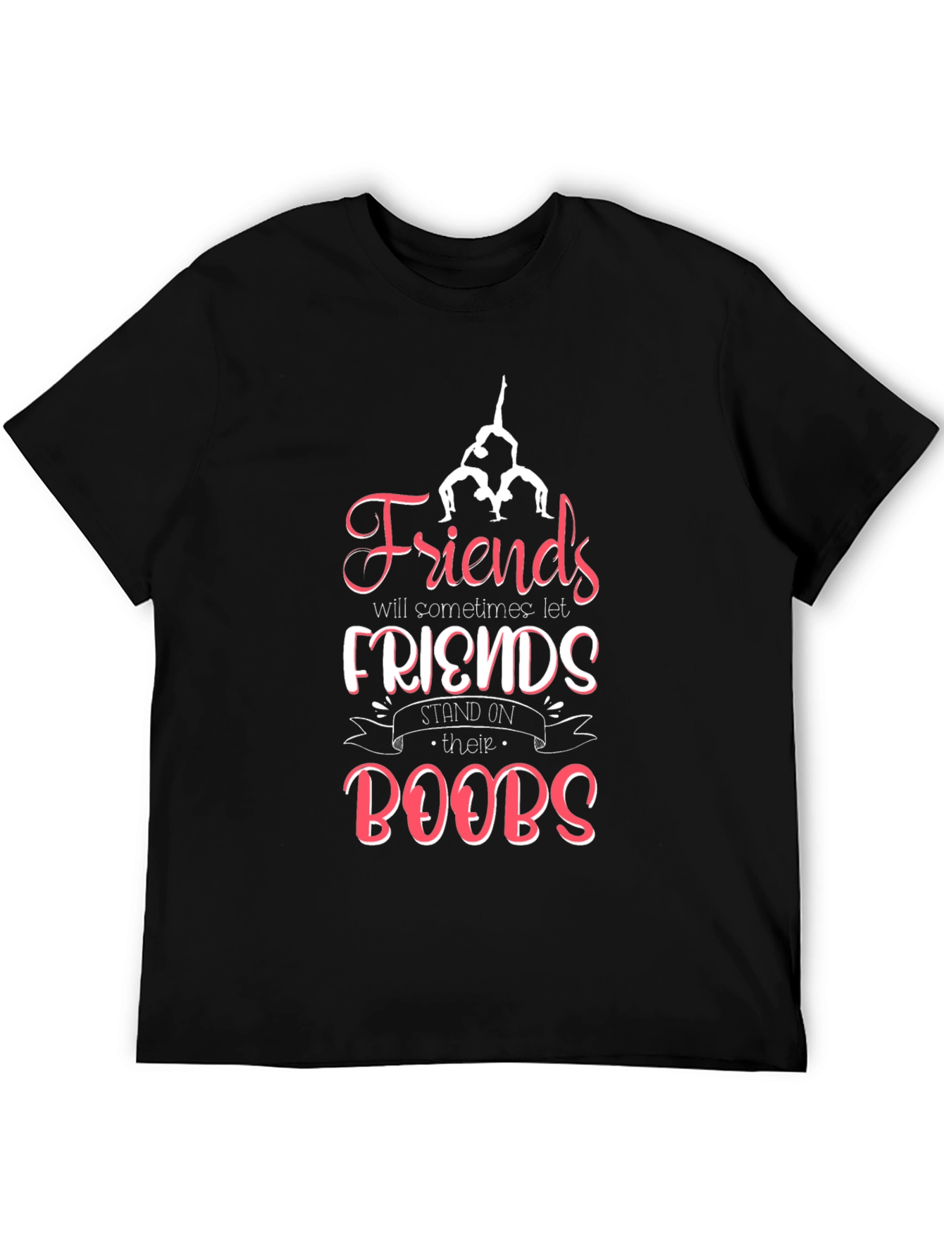 Black Friends Stand on Boobs Graphic Tee - Novelty Shirt view 5