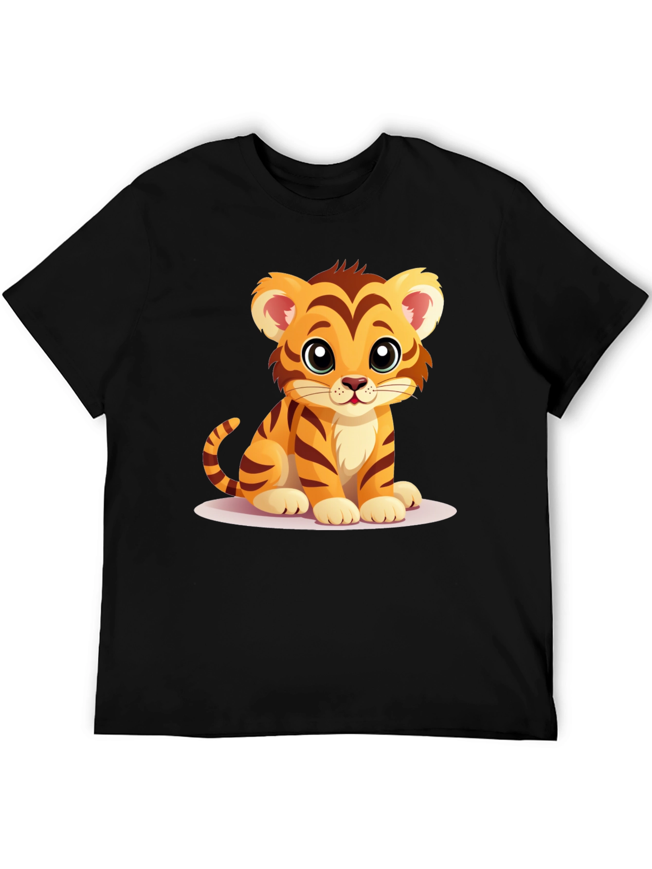 Black Cute Tiger Cub Graphic T-Shirt view 5