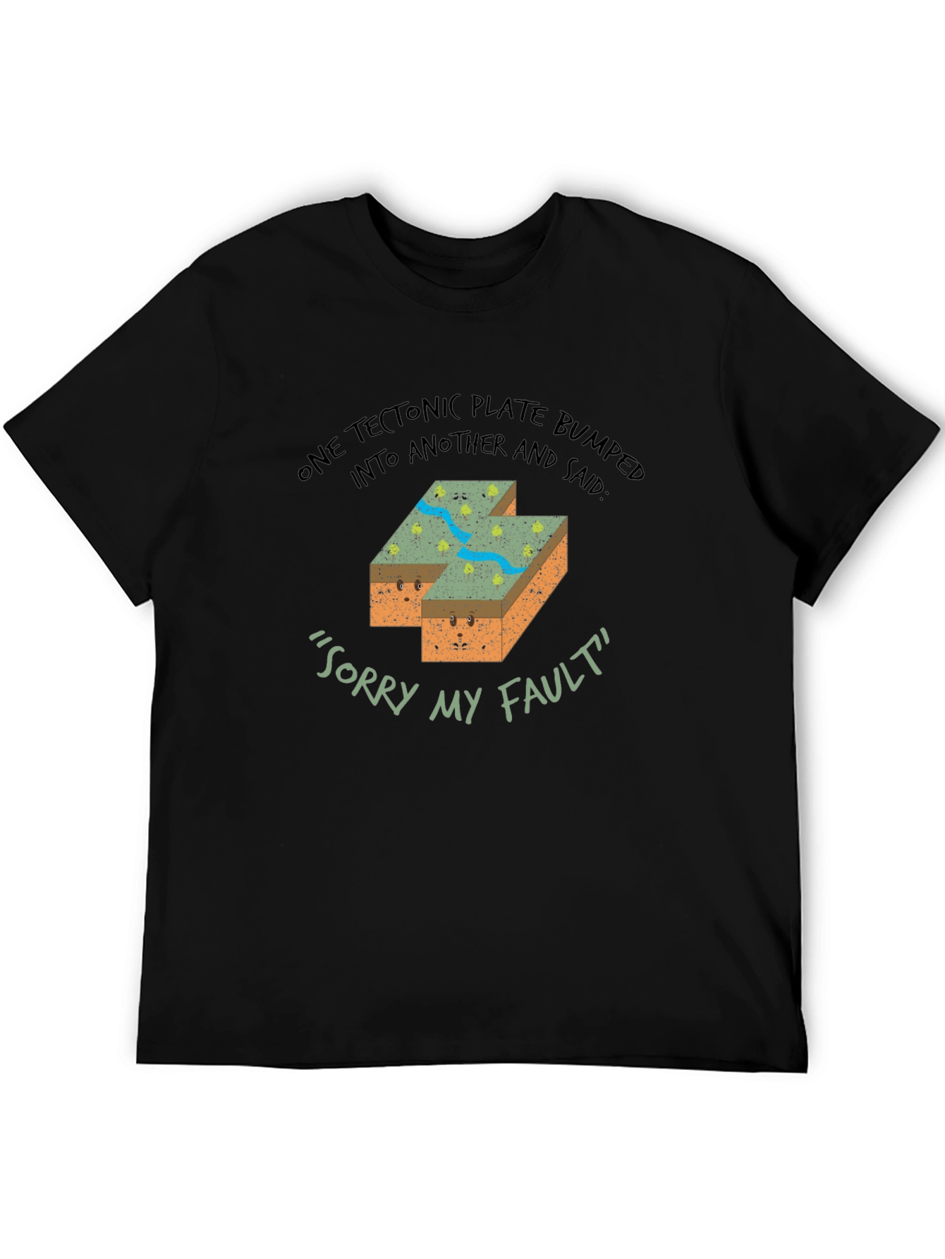 Black Funny Geology Tectonic Plate Fault T-Shirt view 5