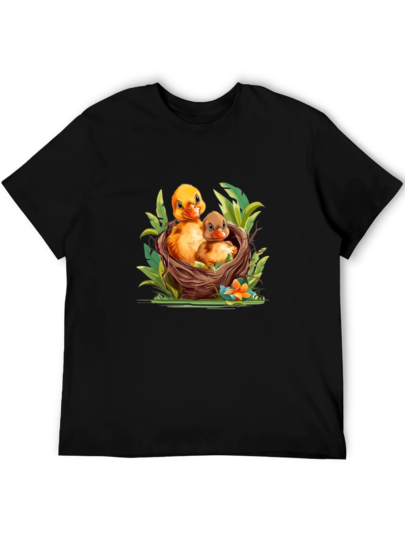 Black Ducklings in Nest Graphic T-Shirt view 5