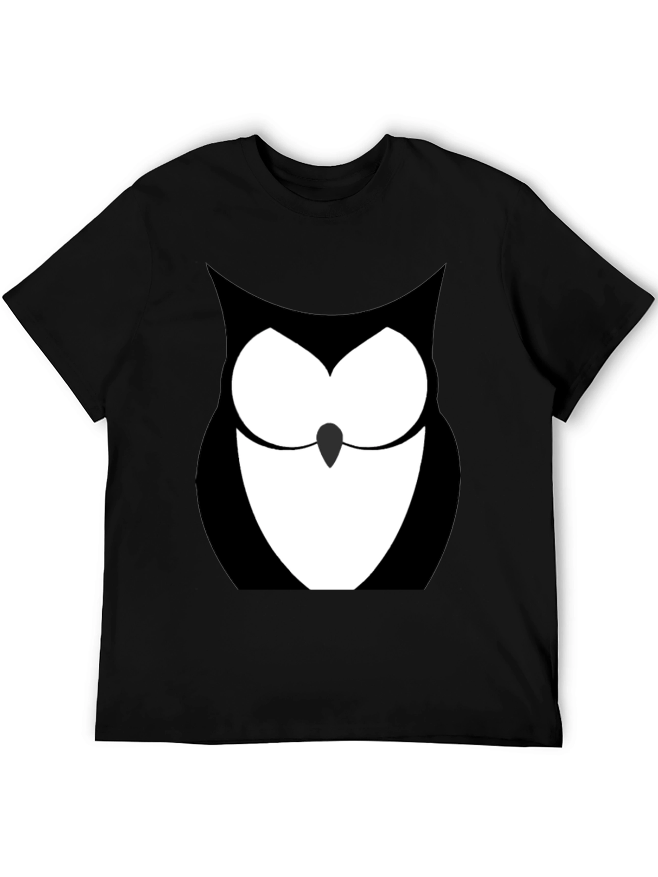 Black Owl Graphic Print Black T-Shirt view 5