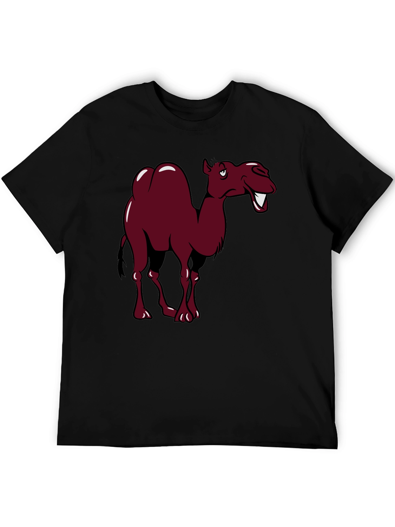 Black Funny Camel Cartoon Graphic Tee view 5