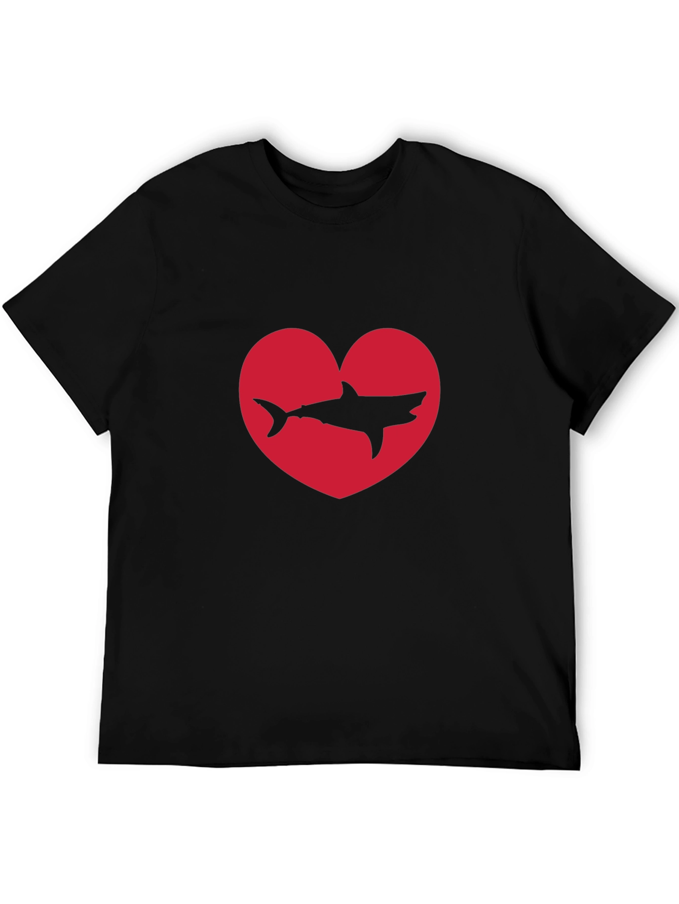 Black Shark Heart Black T-Shirt view 5