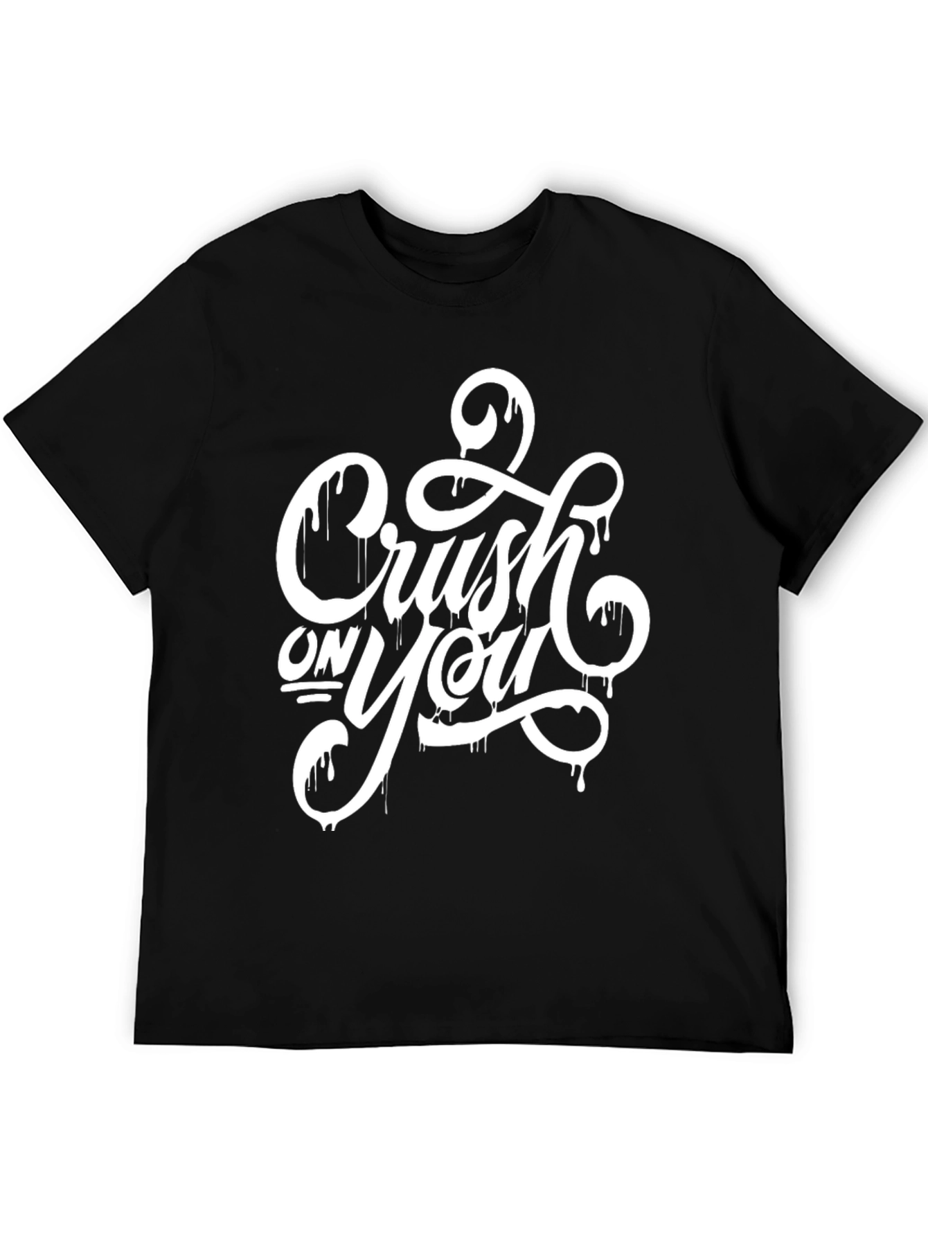 Black Crush On You Black Graphic T-Shirt for Men view 5