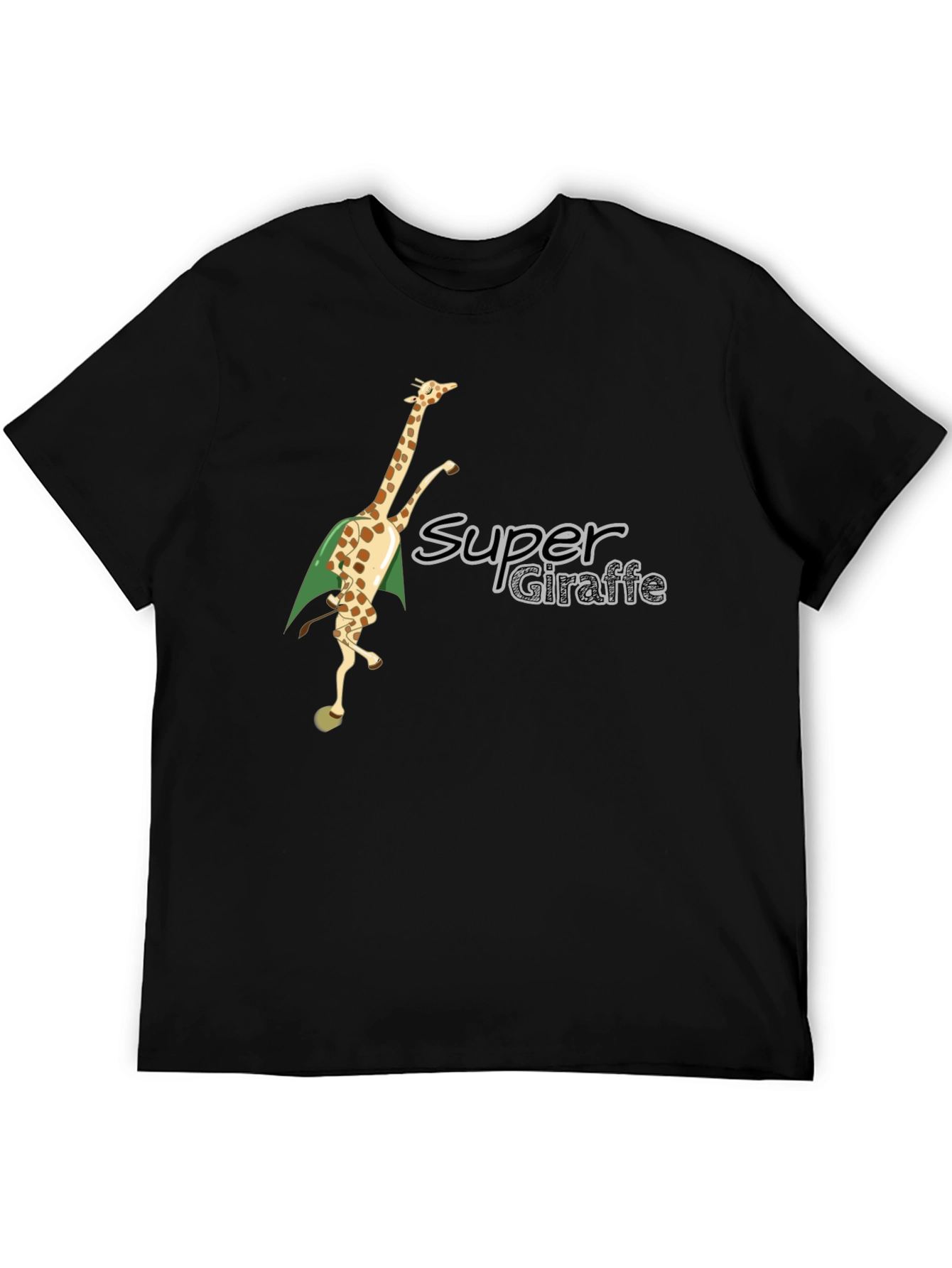 Black Super Giraffe Tee - Black Cotton Blend view 5