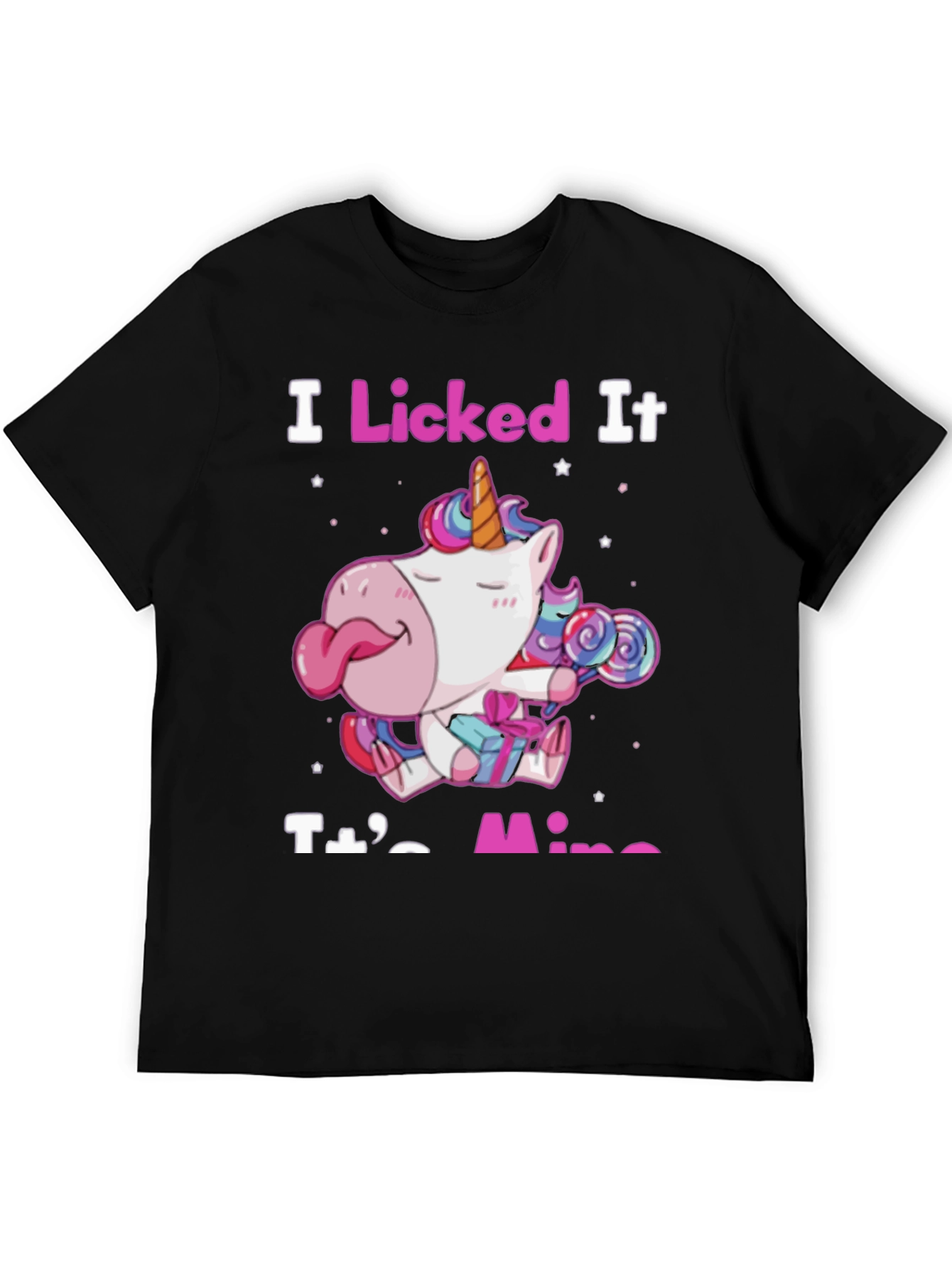 Black I Licked It Unicorn T-Shirt view 5