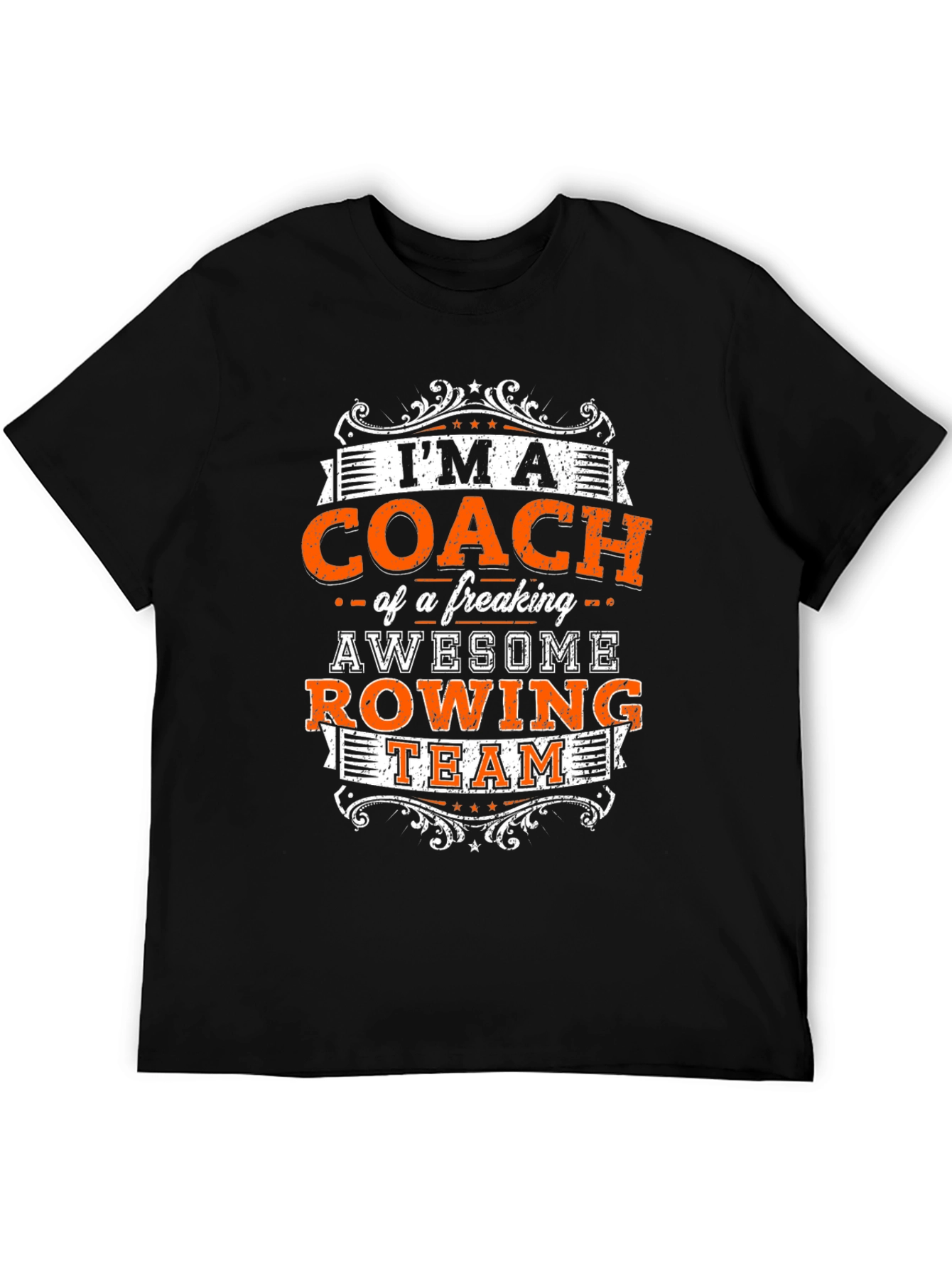Black Awesome Rowing Coach T-Shirt view 5