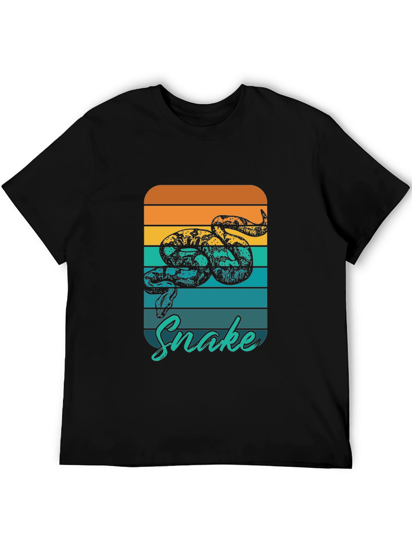 Black Retro Snake Graphic T-Shirt - Stylish Reptile Tee view 5