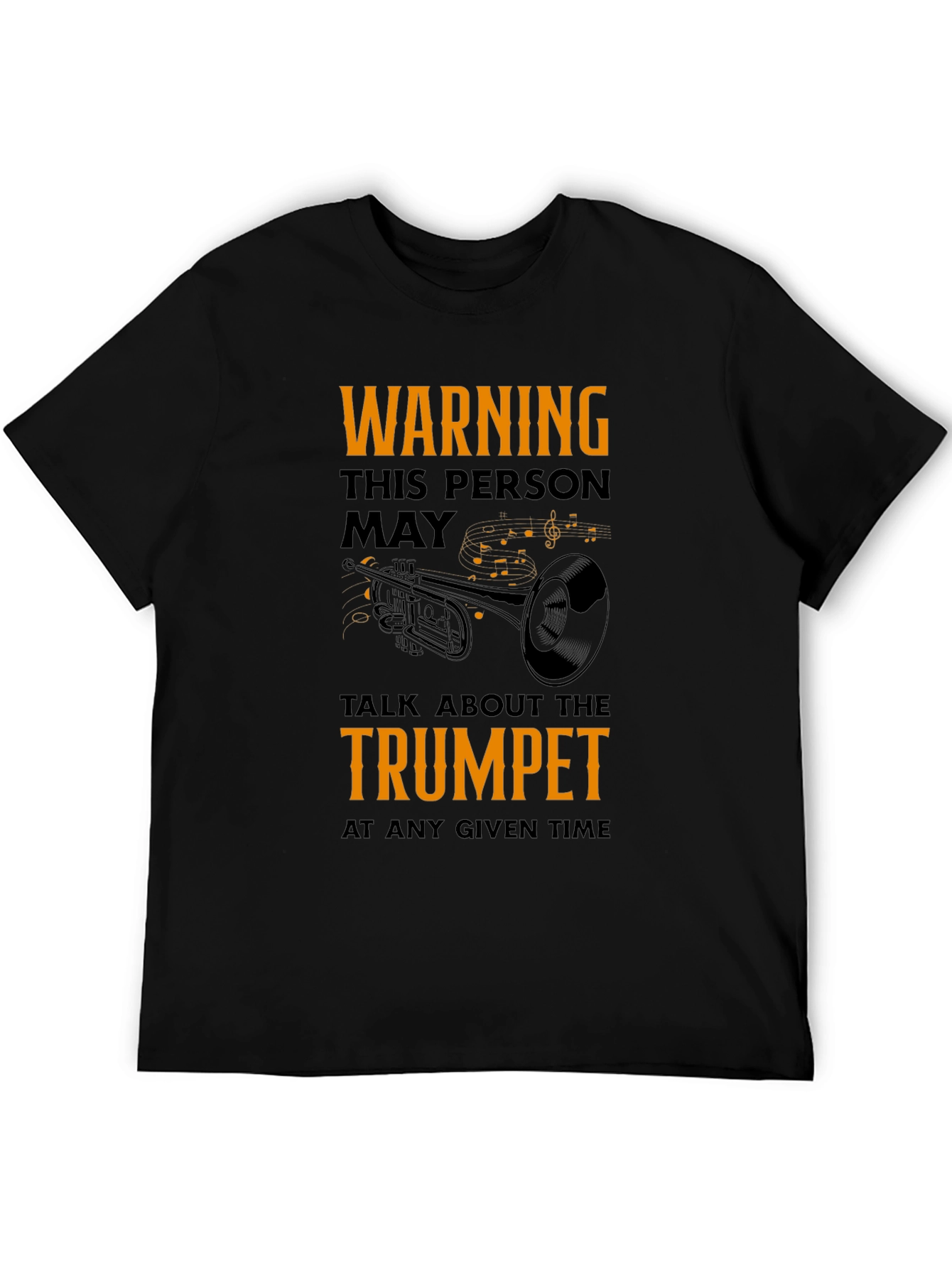 Black Warning Trumpet Player T-Shirt view 5