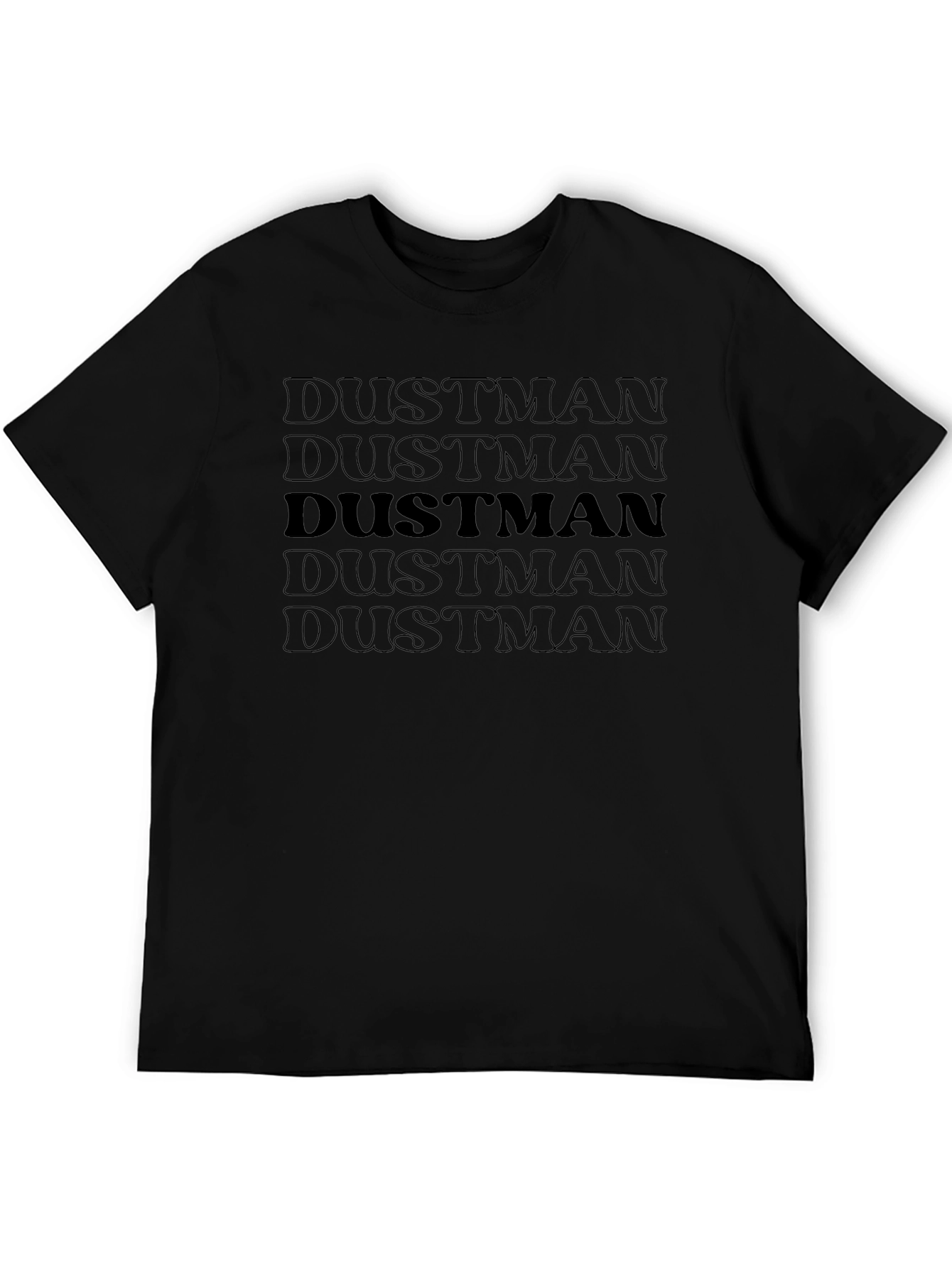 Black Dustman Print Black Cotton T-Shirt view 5
