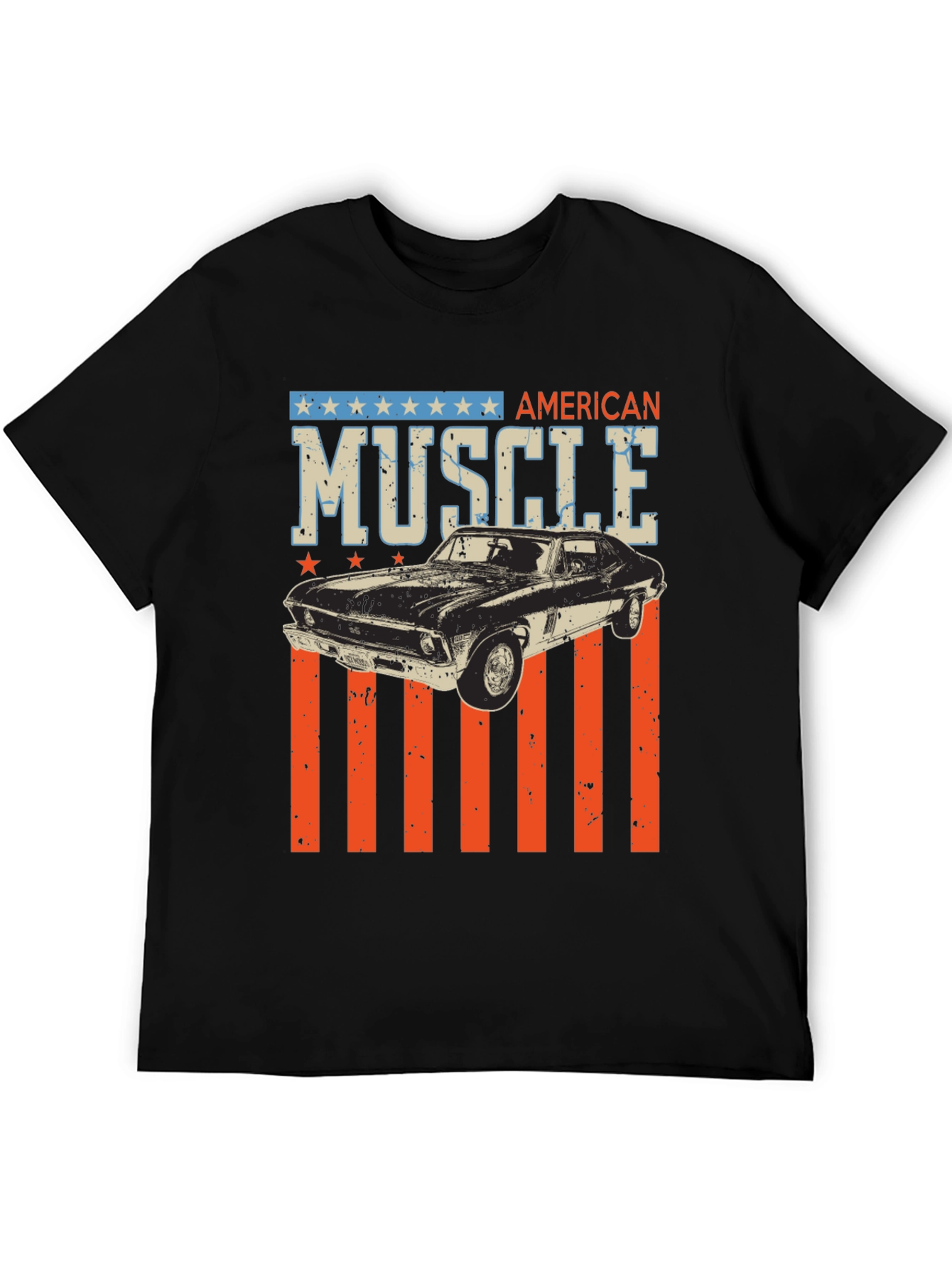 Black American Muscle Car Graphic Tee view 5
