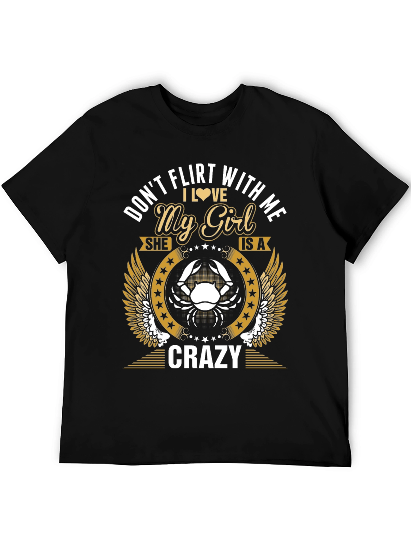 Black Don't Flirt With Me Crazy Girl T-Shirt view 5