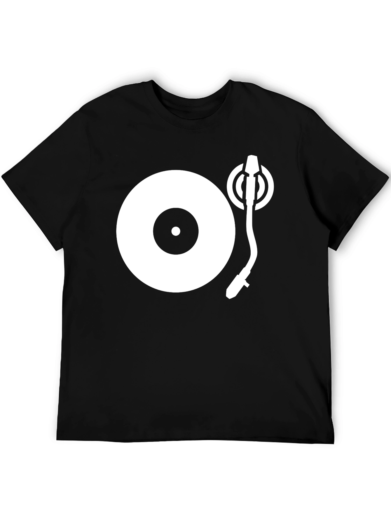 Black Turntable Graphic Black T-Shirt view 5