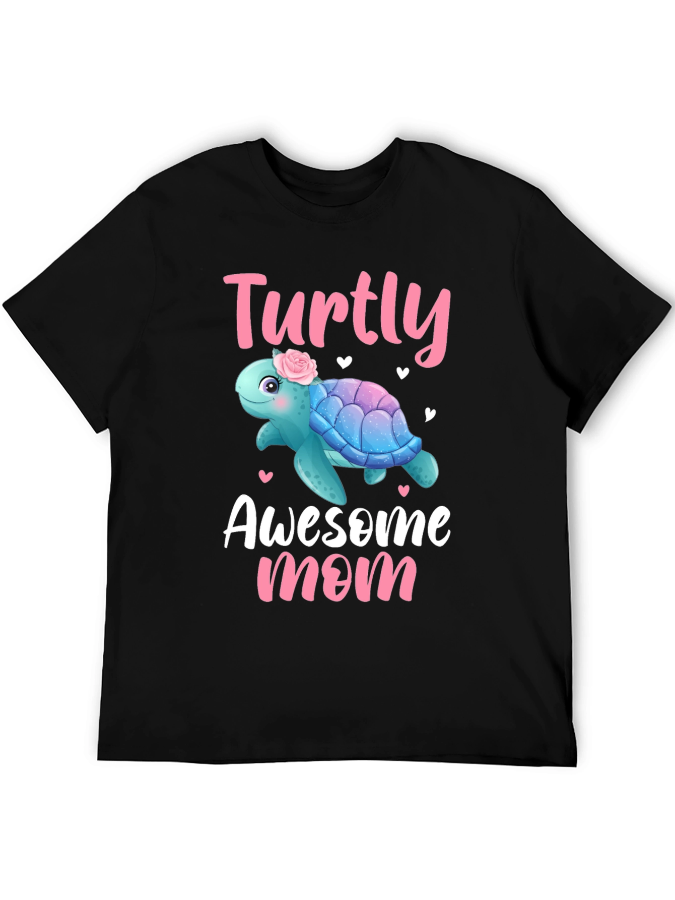 Black Turtly Awesome Mom T-Shirt - Cute Turtle Design view 5