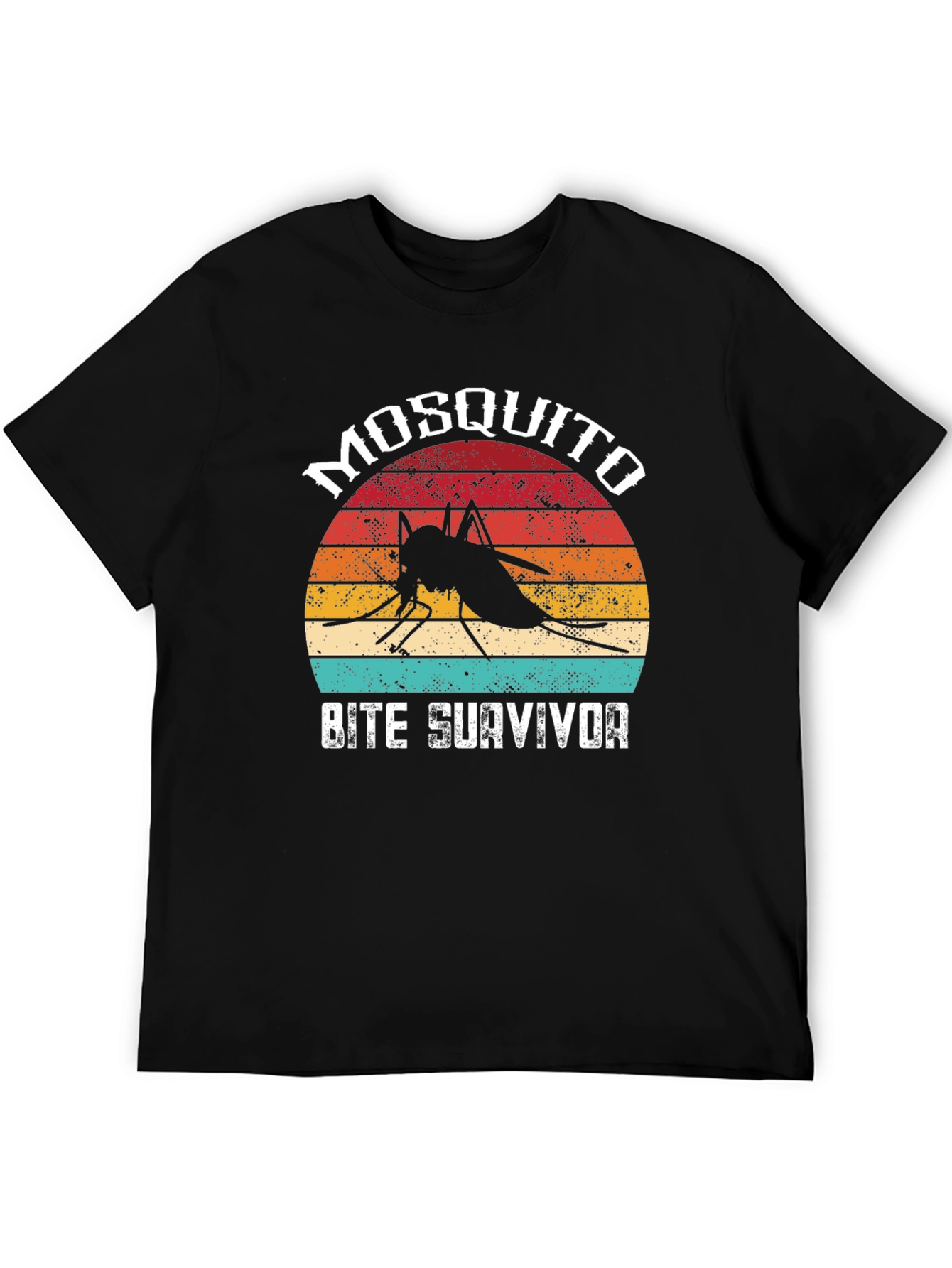Black Mosquito Bite Survivor T-Shirt - Vintage Style  view 5