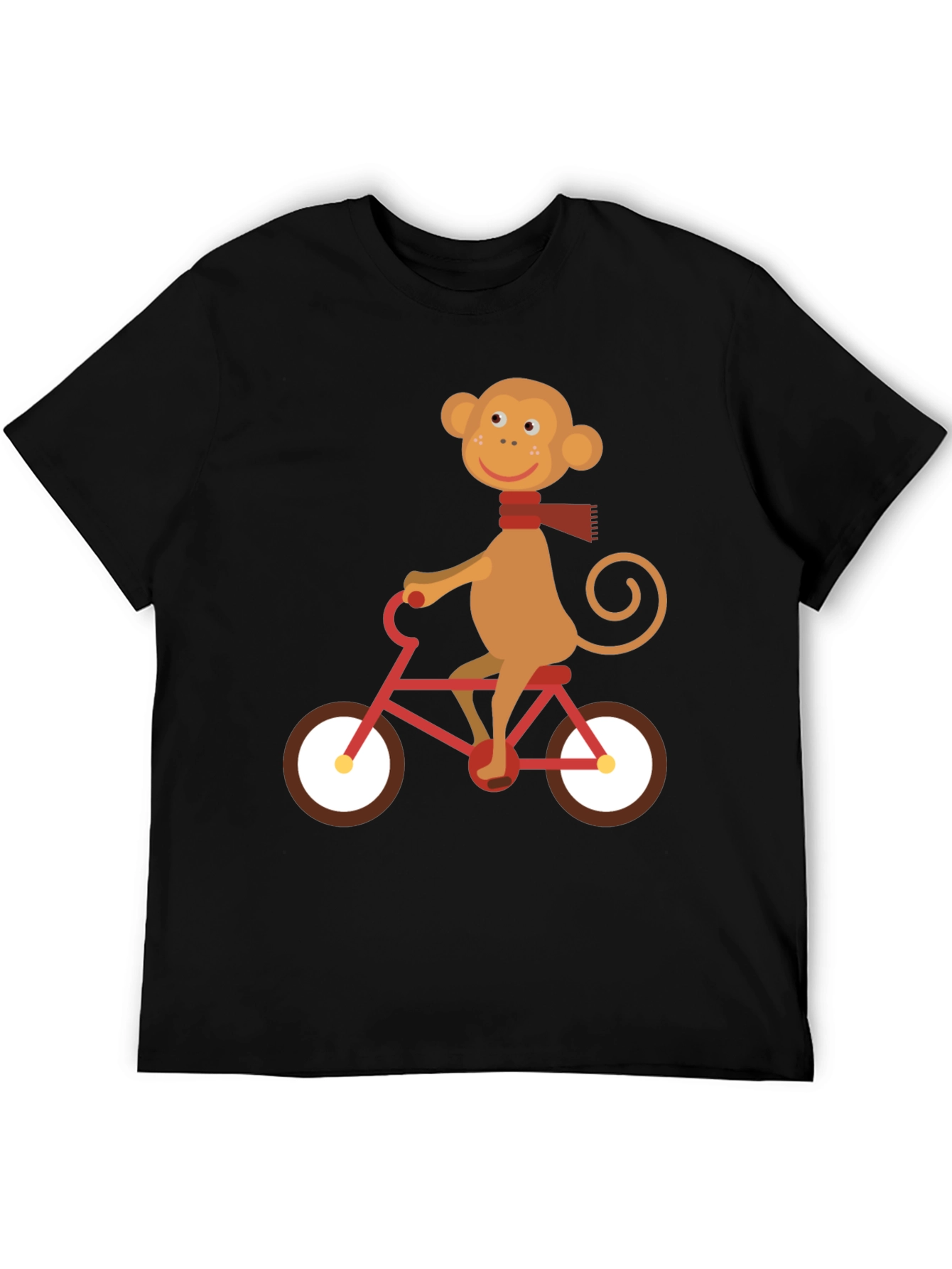 Black Monkey on Bike Graphic Tee - Fun & Unique Design view 5