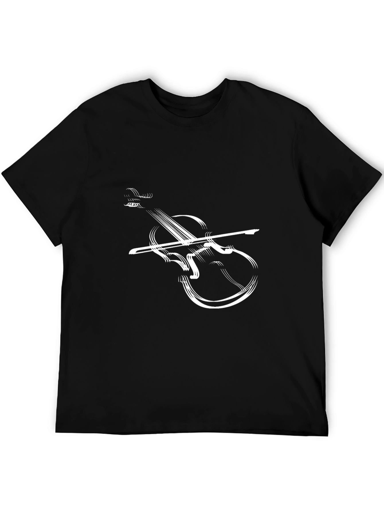 Black Violin Graphic Tee - Black Stylish Music T-Shirt view 5