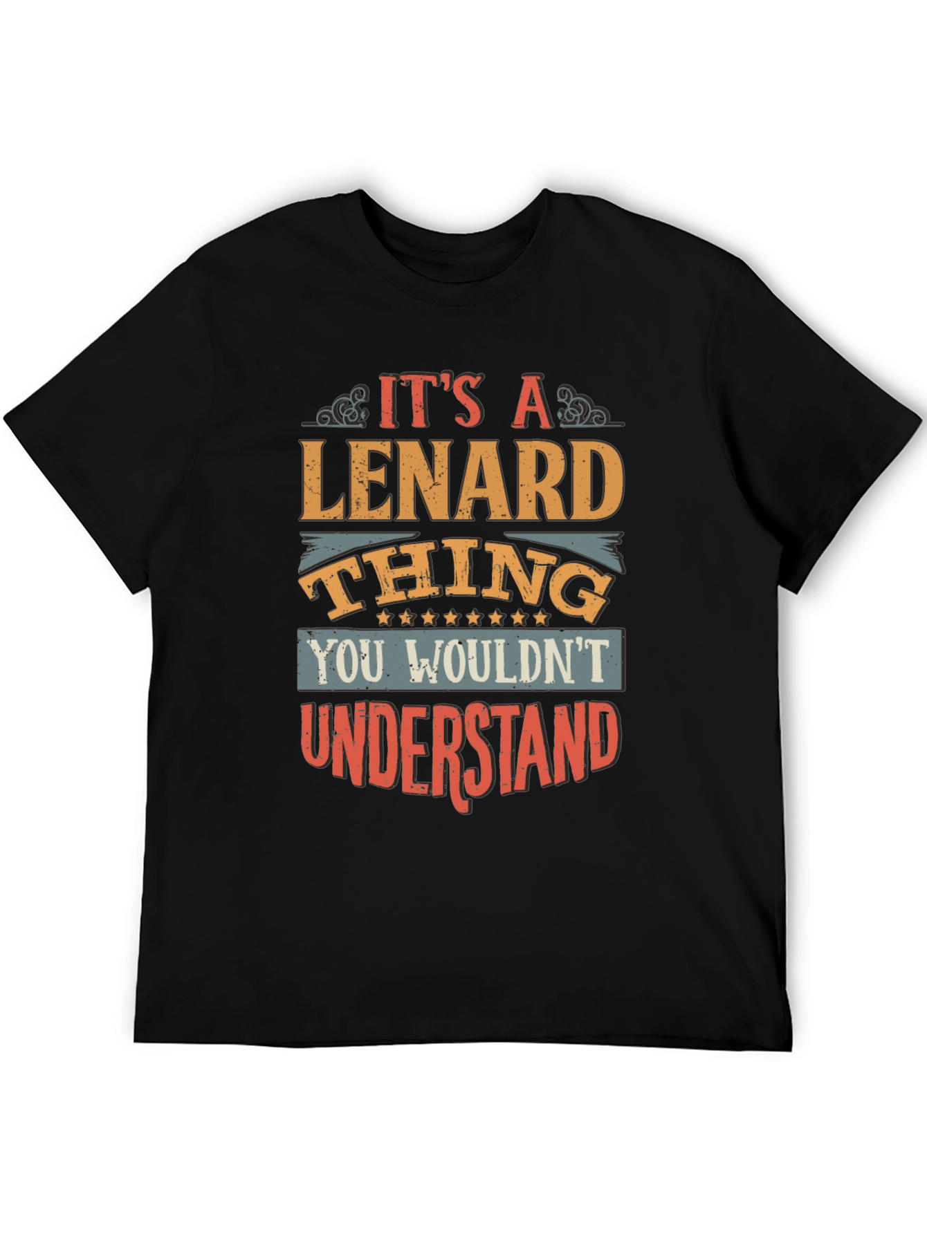 Black Lenard Thing Graphic Tee - Unique Gift Idea view 5