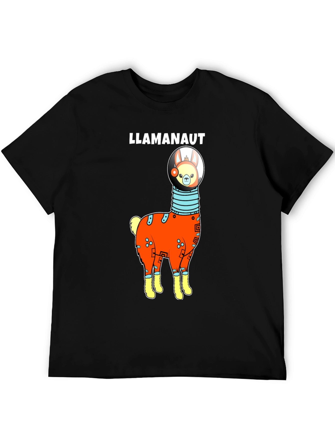 Black Llama Astronaut Graphic T-Shirt view 5