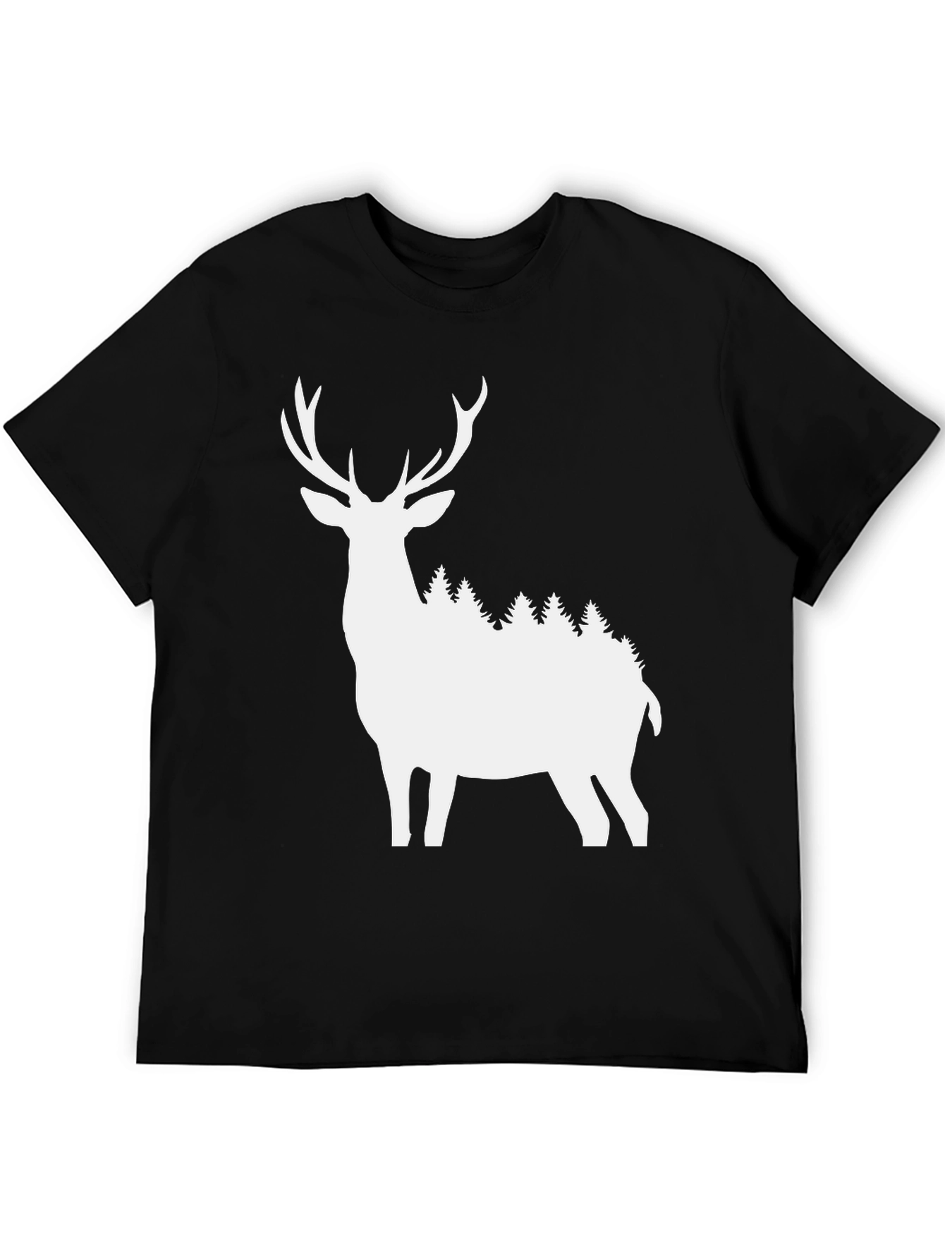 Black Deer Silhouette T-Shirt - Nature Inspired Graphic Tee view 5