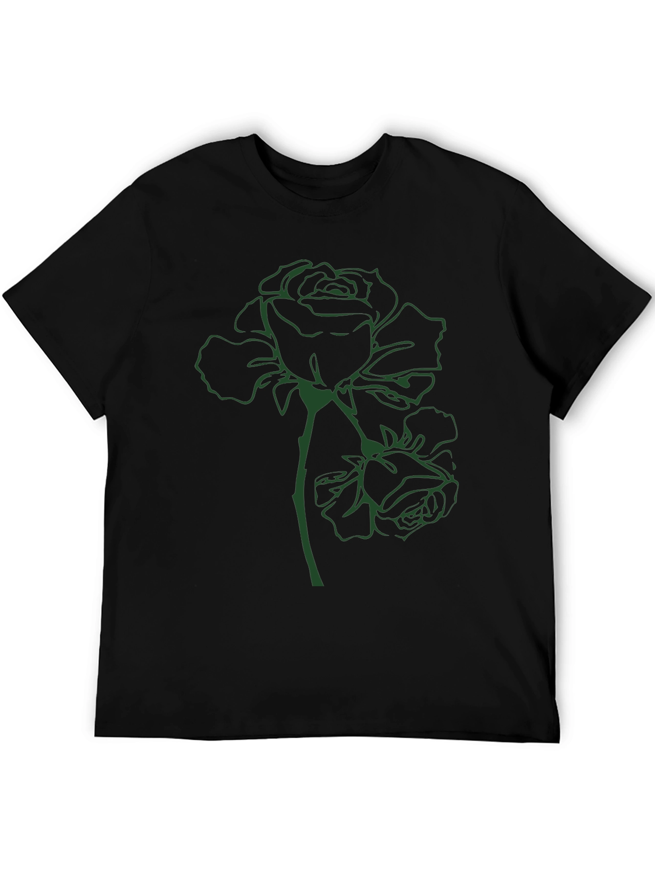 Black Green Rose Graphic Tee - Stylish Comfort view 5