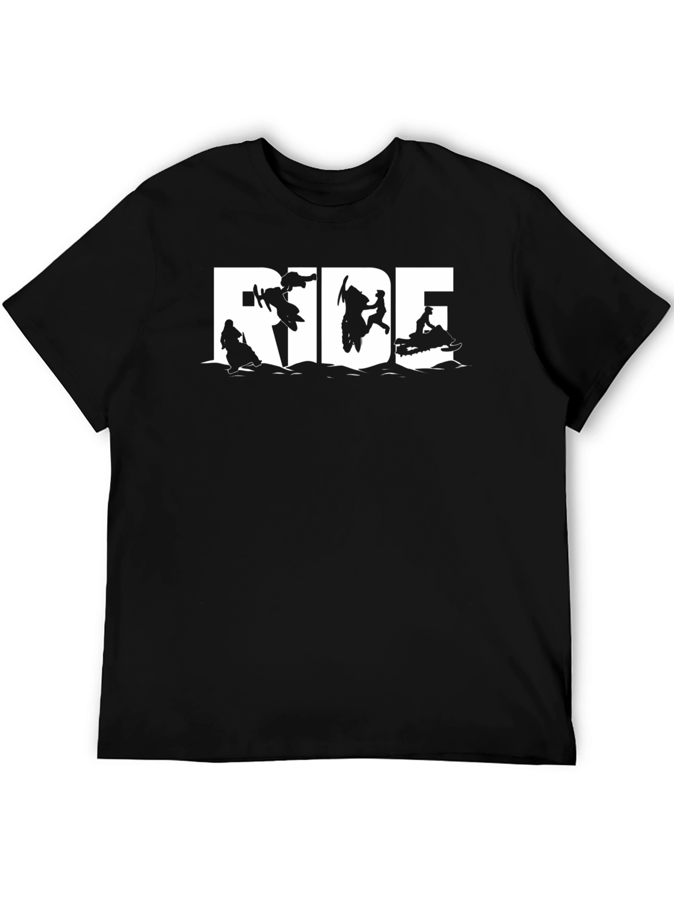 Black Ride Graphic Tee - Snowmobile & Motocross T-Shirt view 5