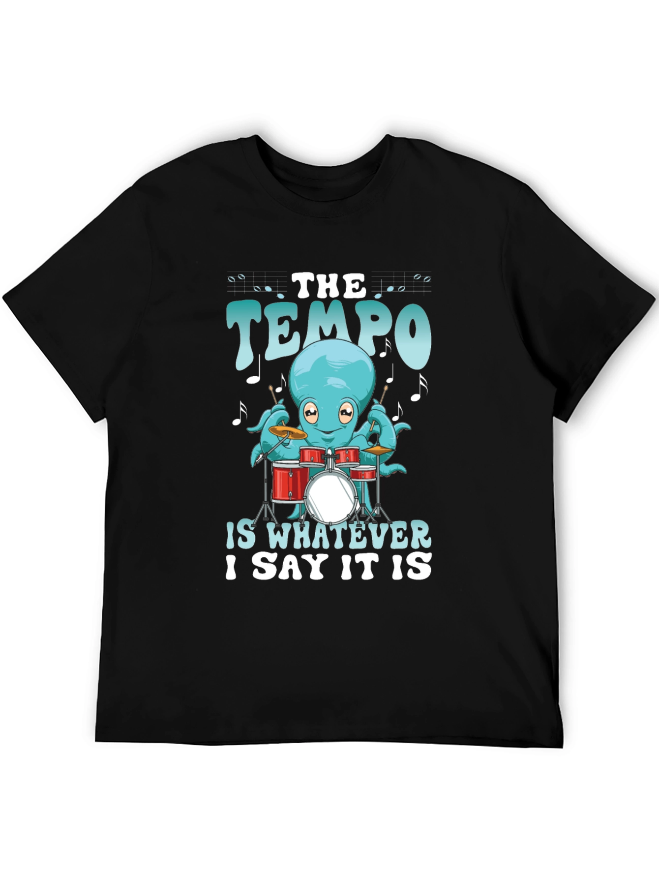 Black Octopus Drummer Tee - The Tempo Is Whatever I Say It Is view 5
